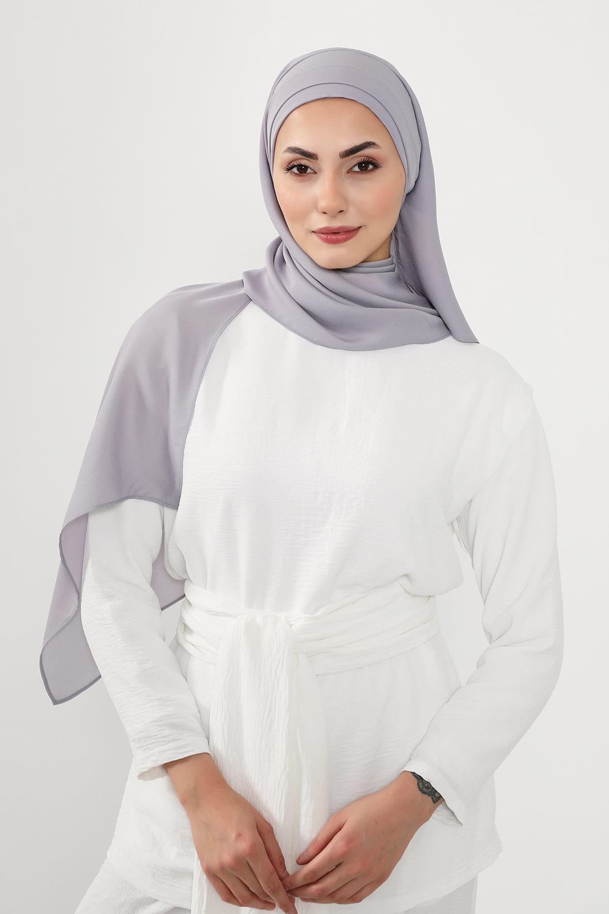 Önü Pileli Tasarım Krep Pratik Şal,PS-54