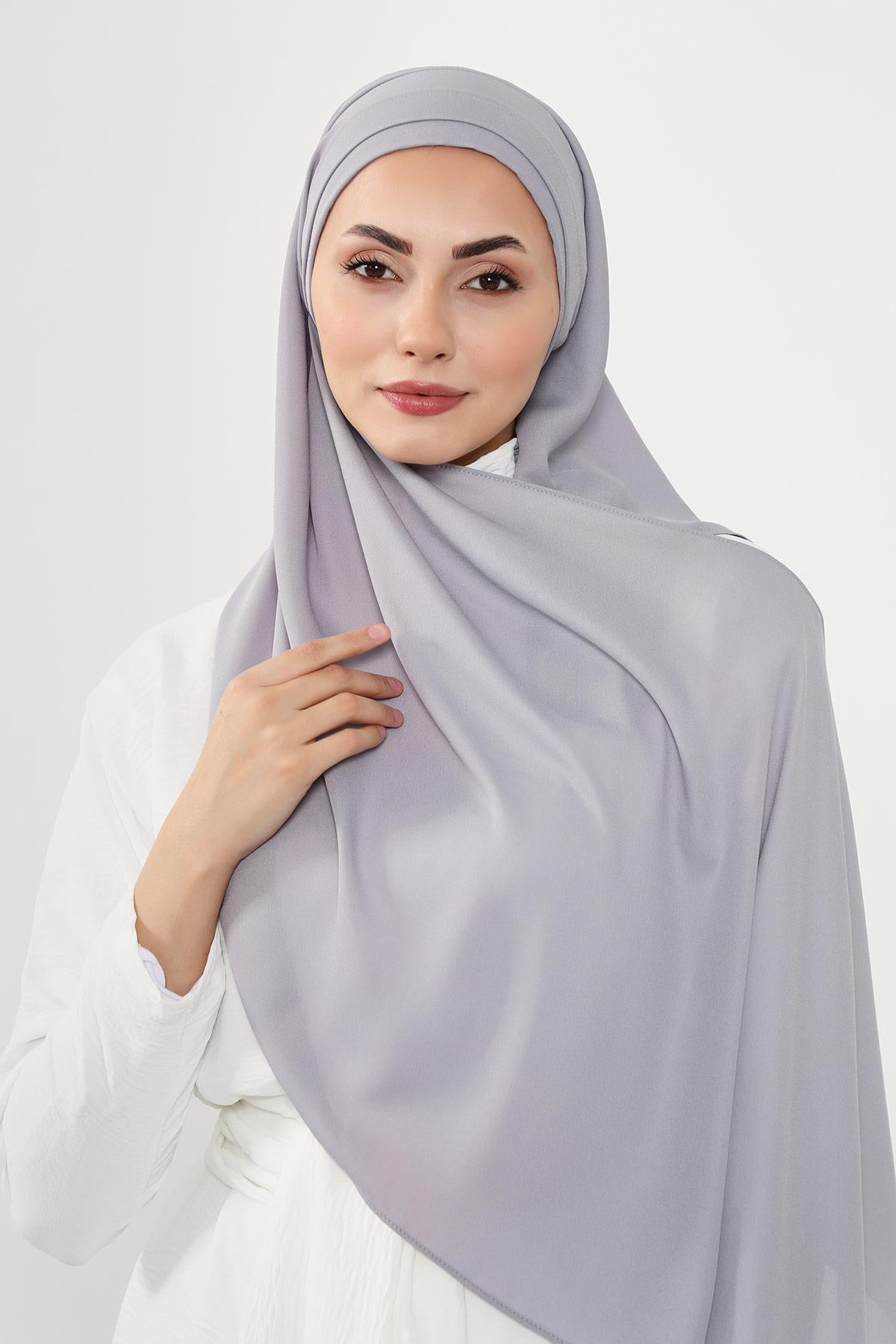 Önü Pileli Tasarım Krep Pratik Şal,PS-54