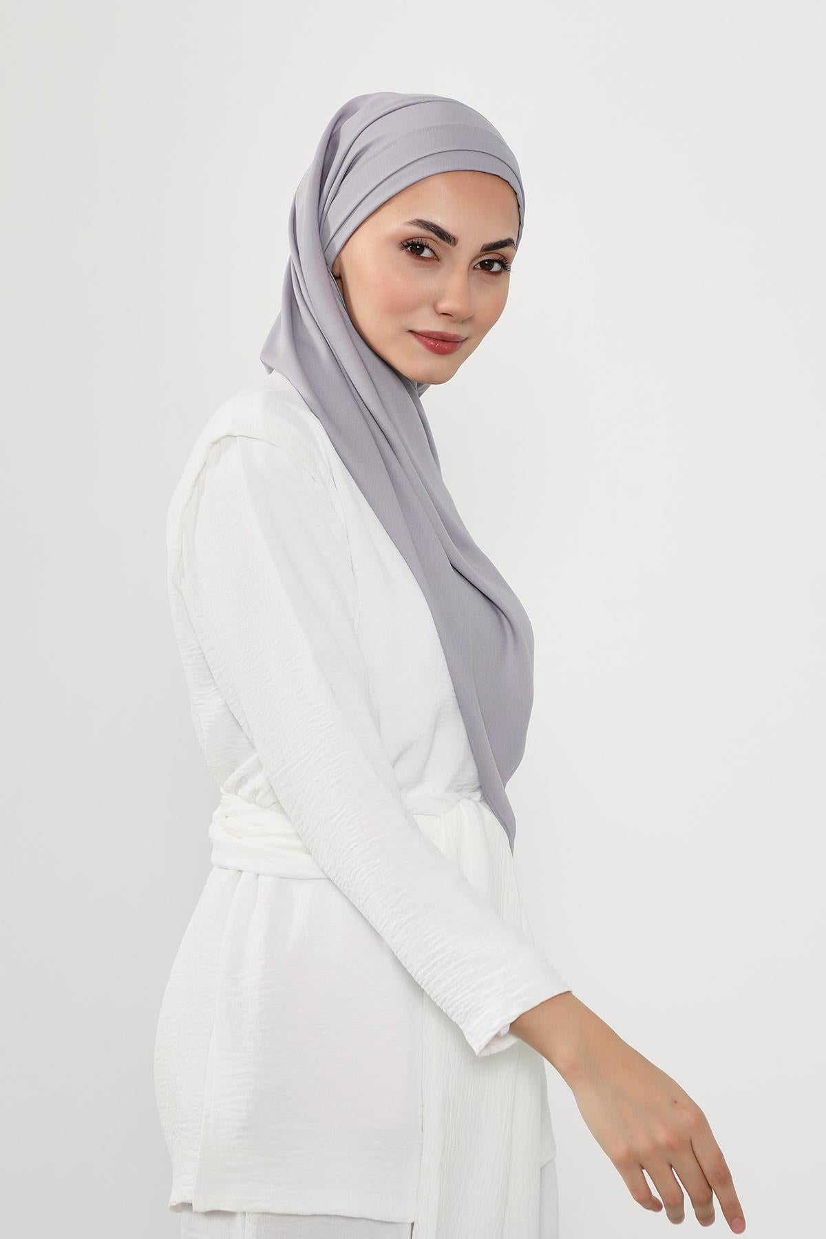 Önü Pileli Tasarım Krep Pratik Şal,PS-54