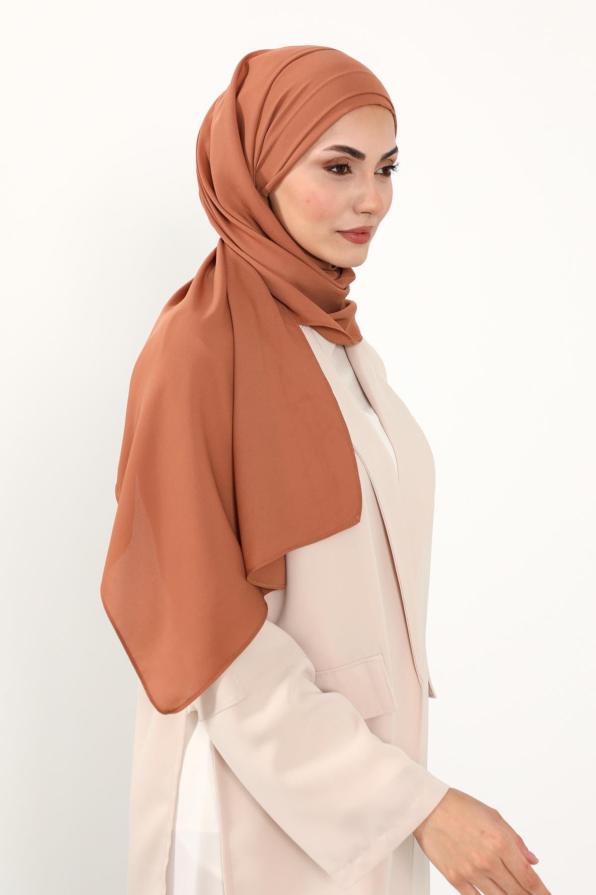 Önü Pileli Tasarım Krep Pratik Şal,PS-54