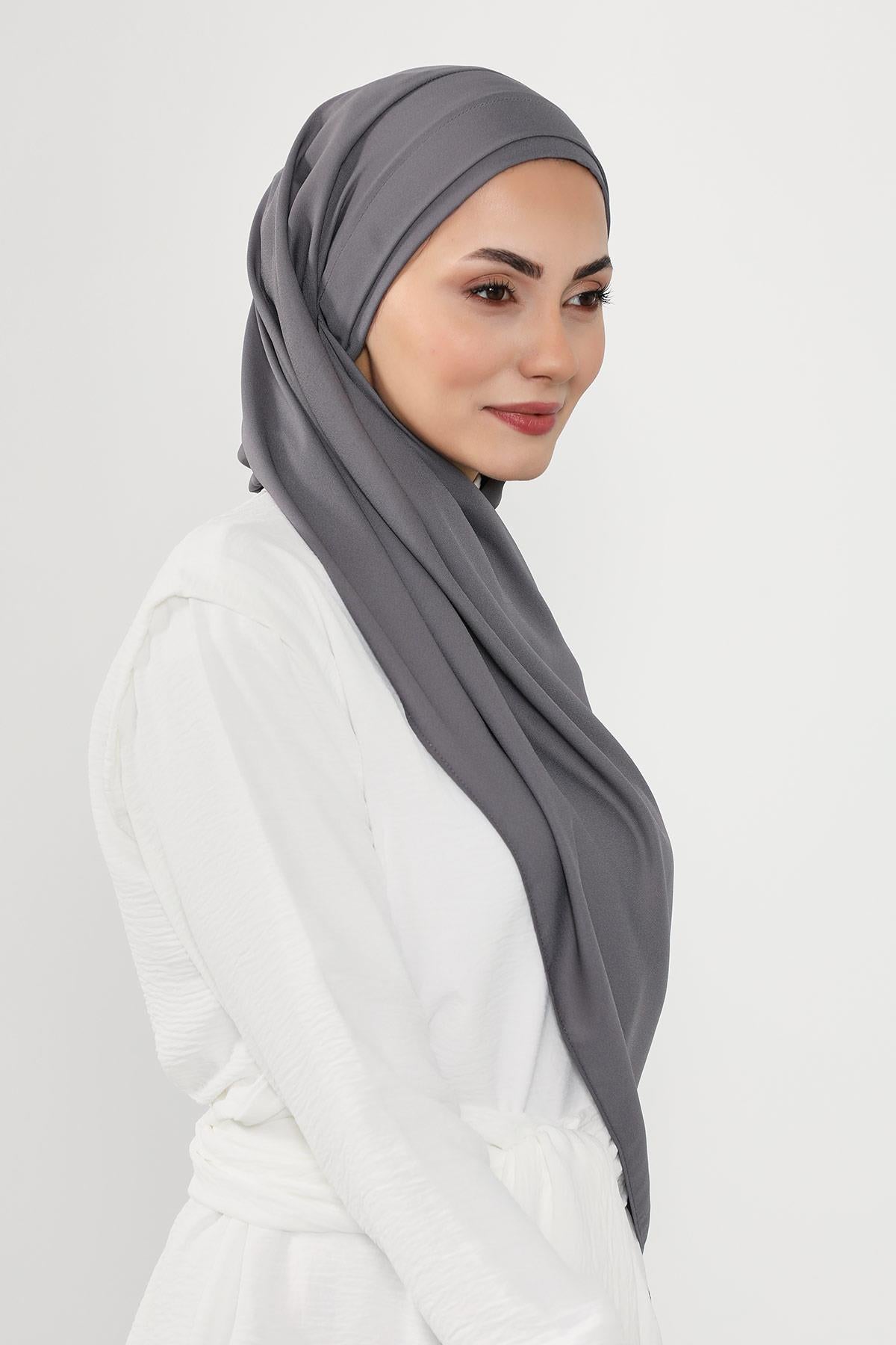 Önü Pileli Tasarım Krep Pratik Şal,PS-54