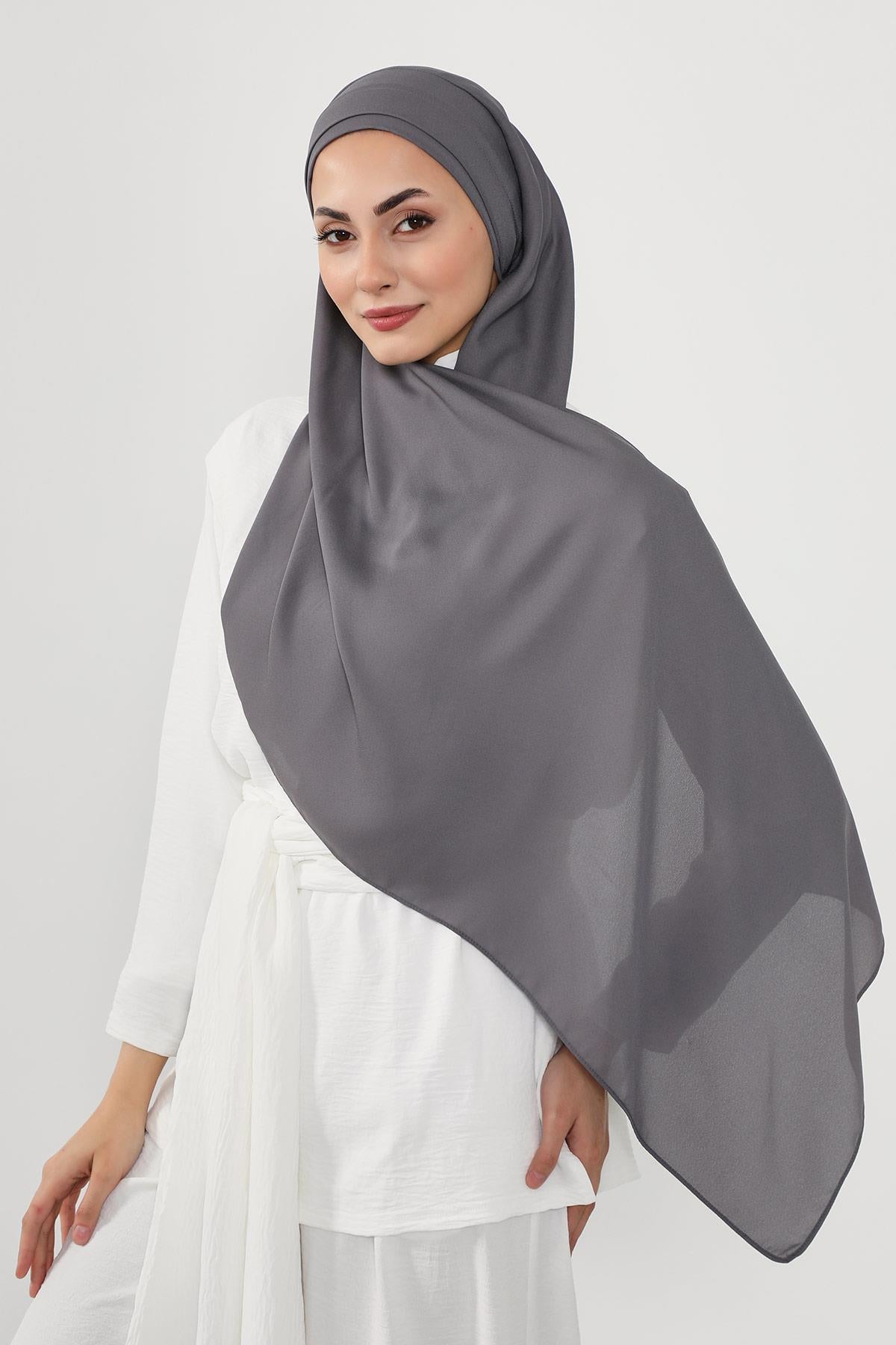 Önü Pileli Tasarım Krep Pratik Şal,PS-54