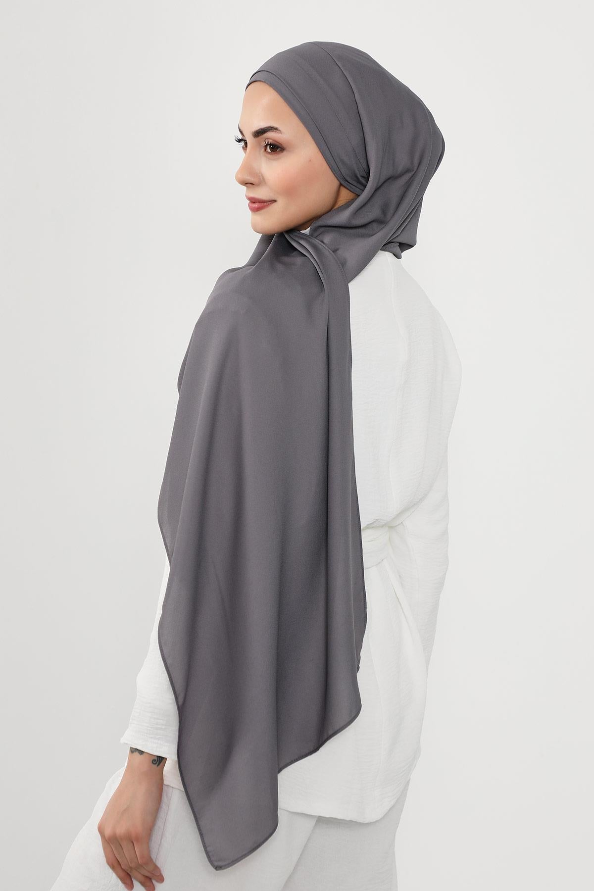 Önü Pileli Tasarım Krep Pratik Şal,PS-54