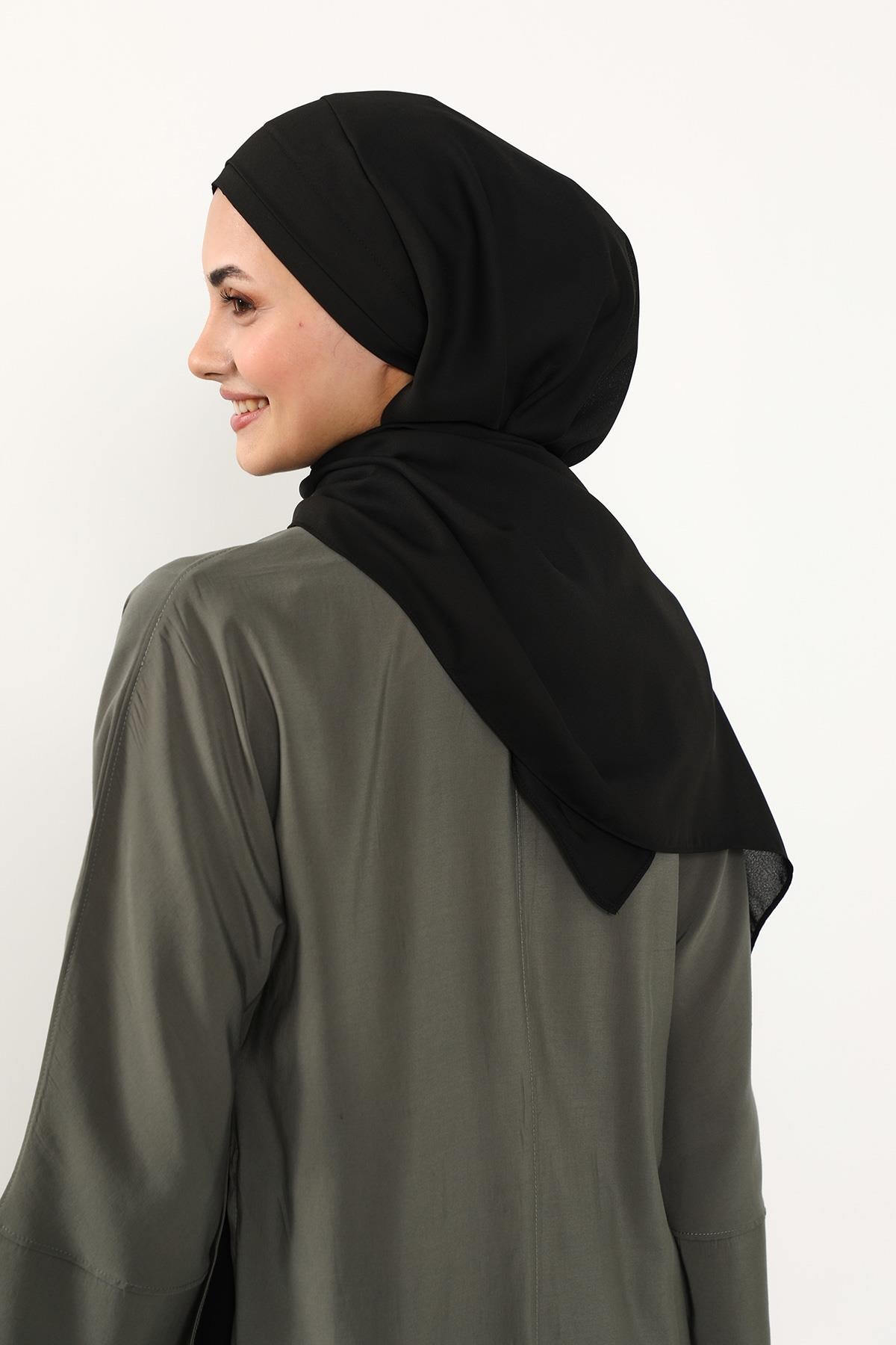 Önü Pileli Tasarım Krep Pratik Şal,PS-54