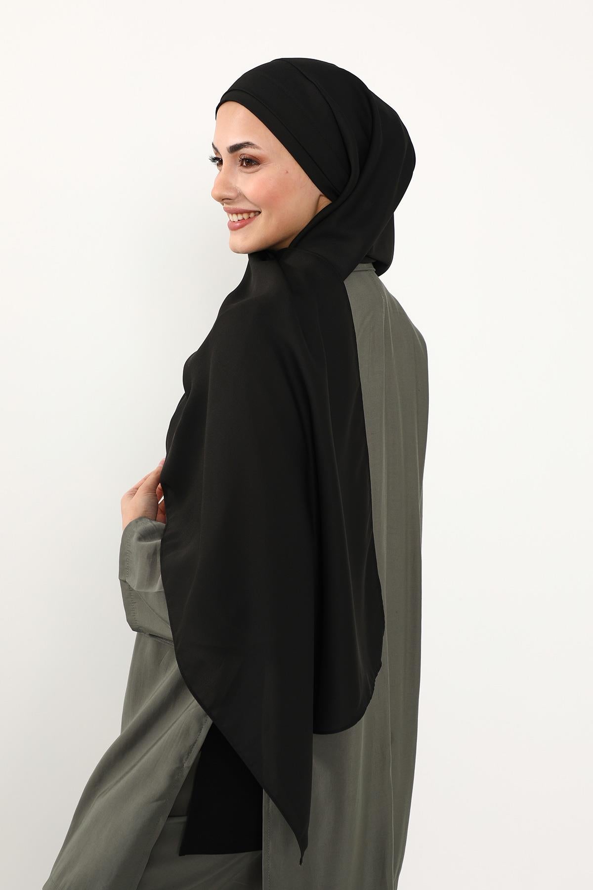 Önü Pileli Tasarım Krep Pratik Şal,PS-54