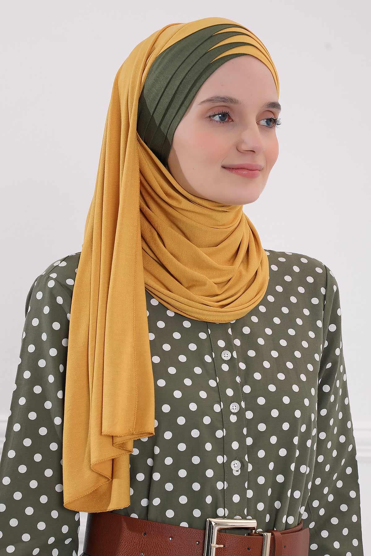 Çift Renkli Tak Çık Pratik Penye Şal,CPS-49,CPS-49