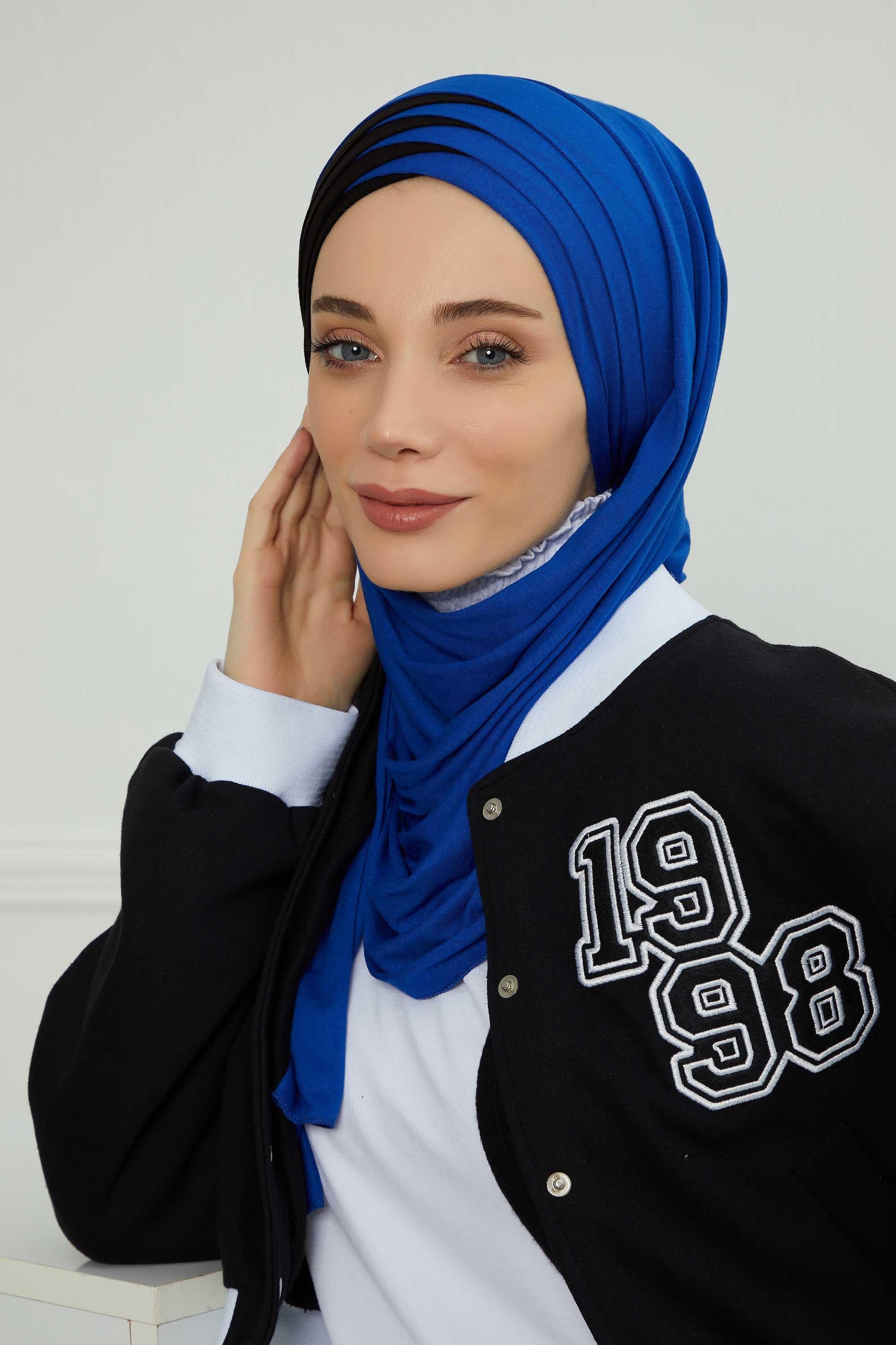 Çift Renkli Tak Çık Pratik Penye Şal,CPS-49,CPS-49