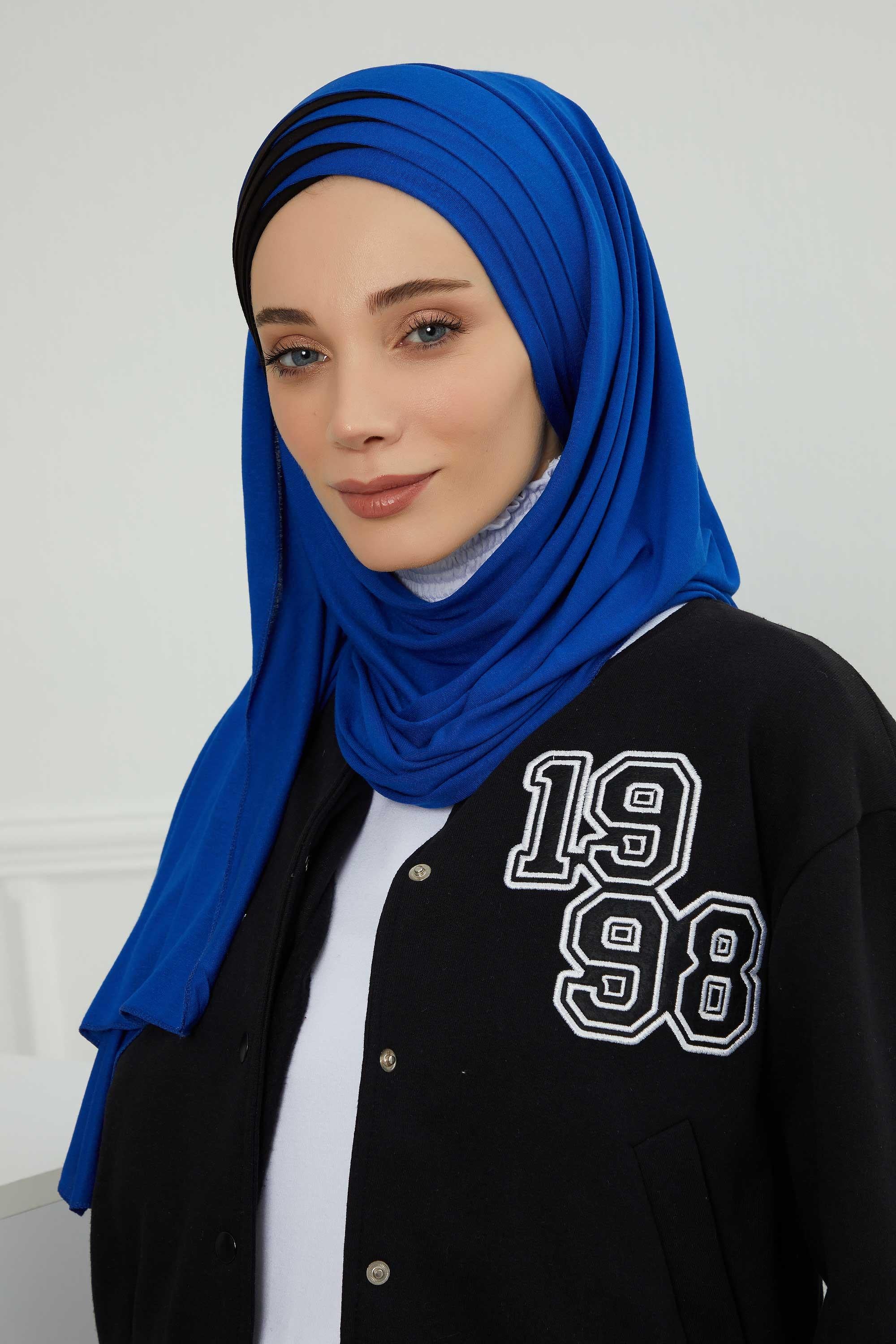 Çift Renkli Tak Çık Pratik Penye Şal,CPS-49,CPS-49