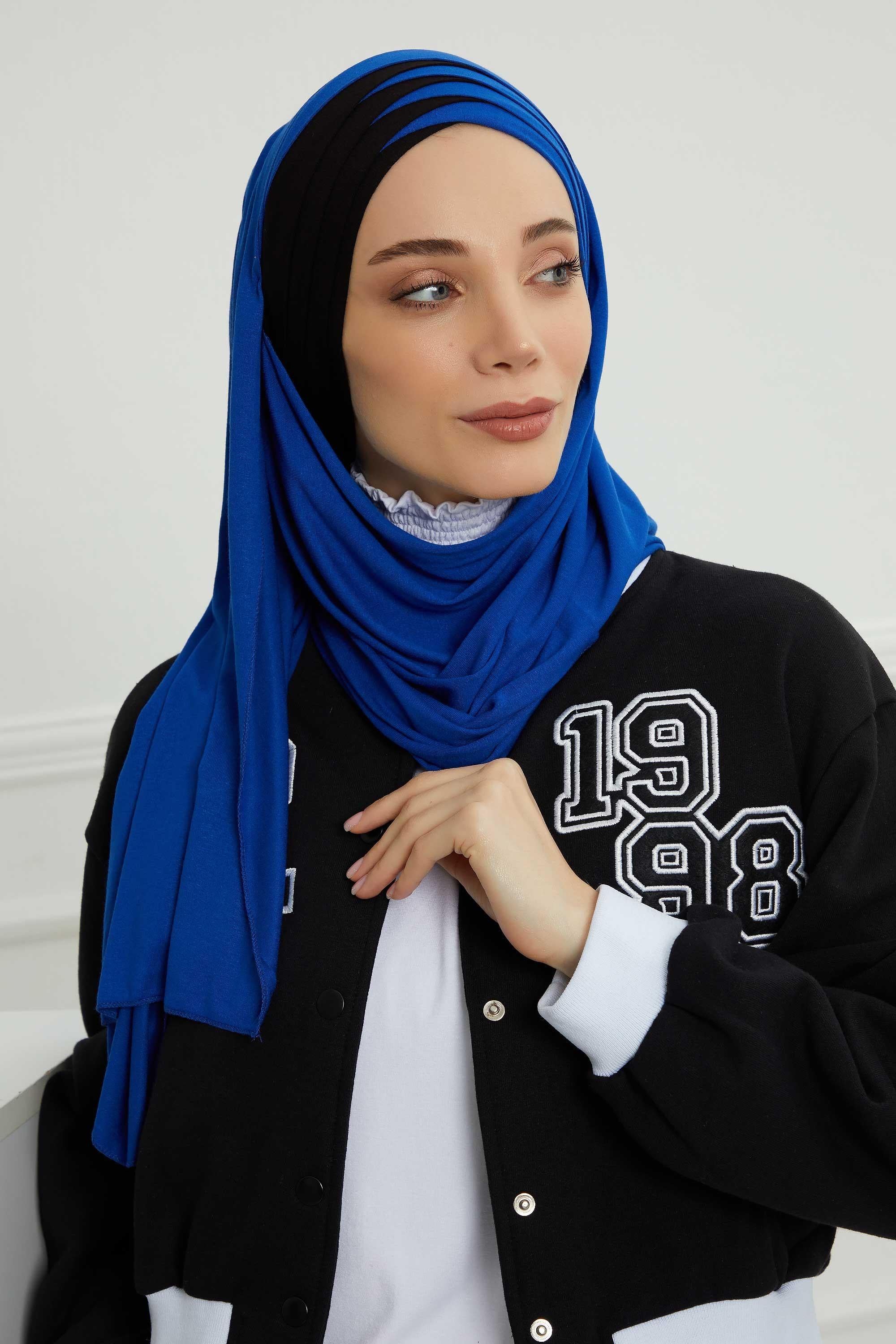 Çift Renkli Tak Çık Pratik Penye Şal,CPS-49,CPS-49