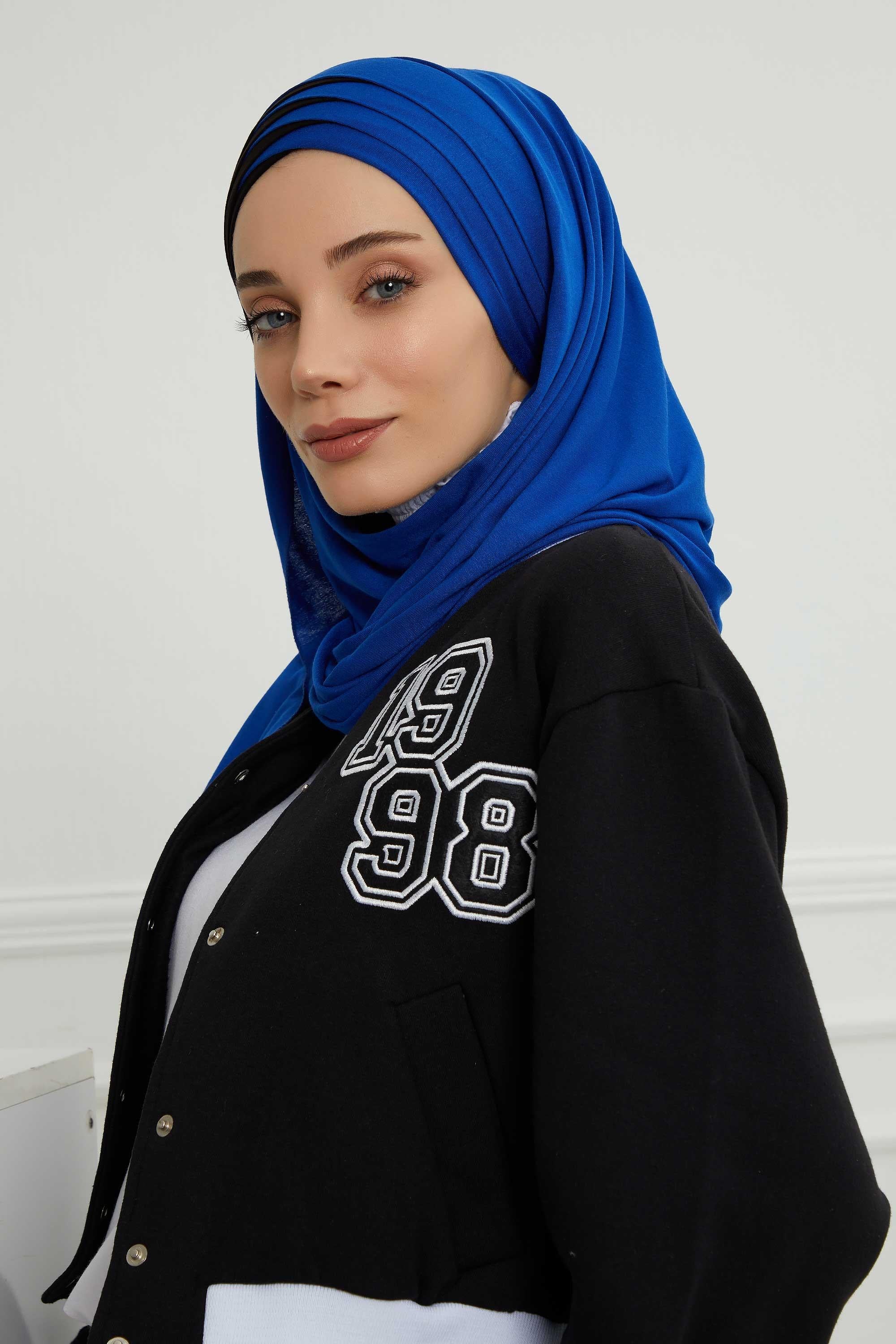 Çift Renkli Tak Çık Pratik Penye Şal,CPS-49,CPS-49