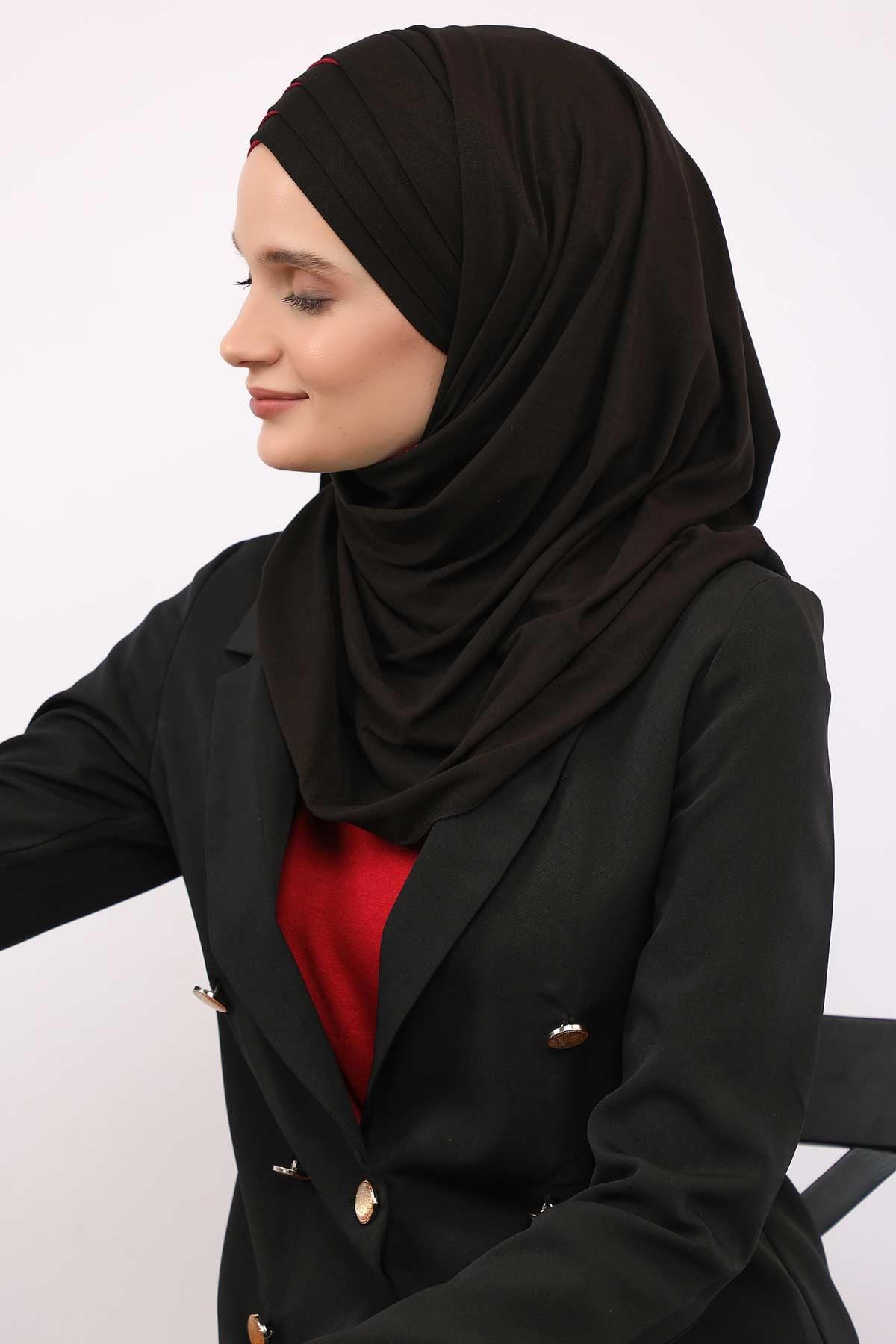 Çift Renkli Tak Çık Pratik Penye Şal,CPS-49,CPS-49