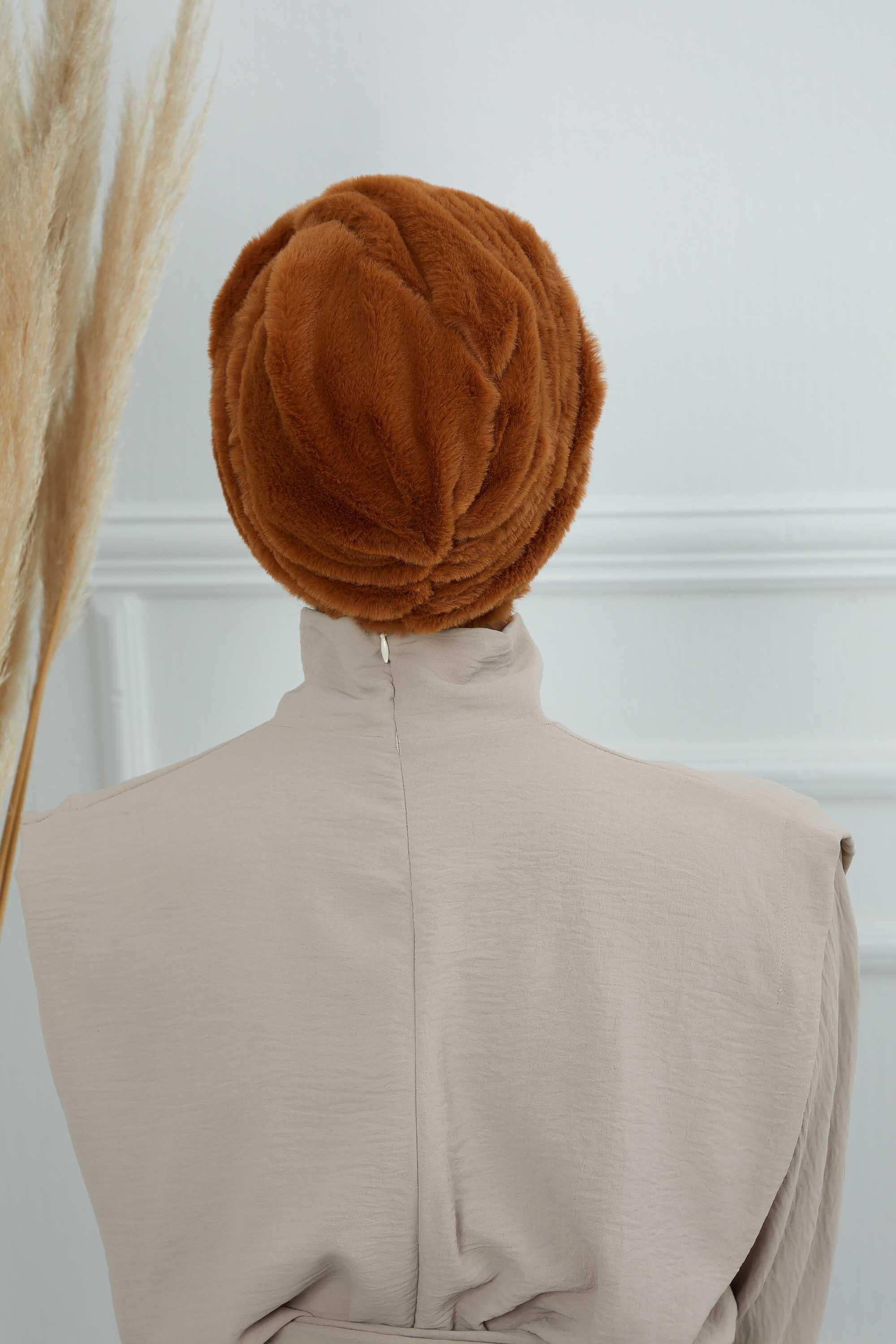 Peluş Yumaşak Dokulu Tesettür Bone,B-9PD
