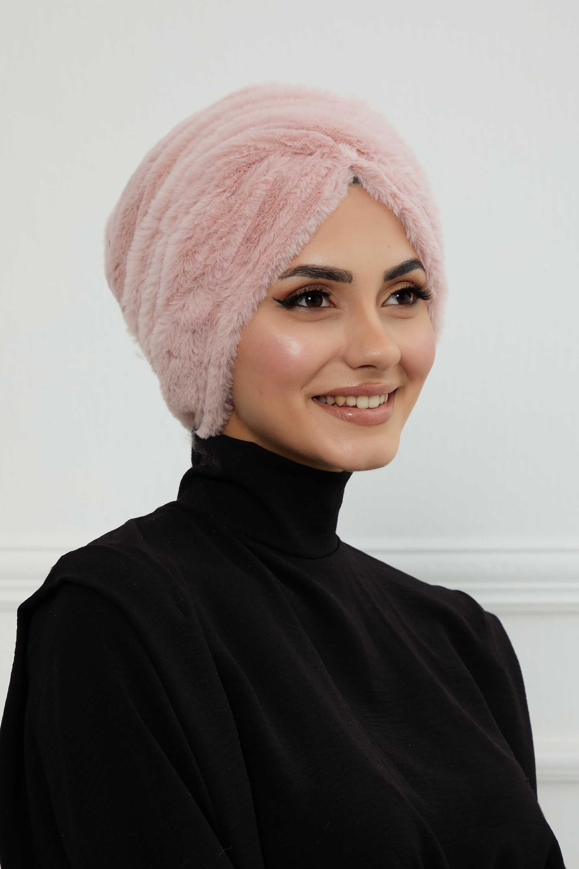 Peluş Yumaşak Dokulu Tesettür Bone,B-9PD