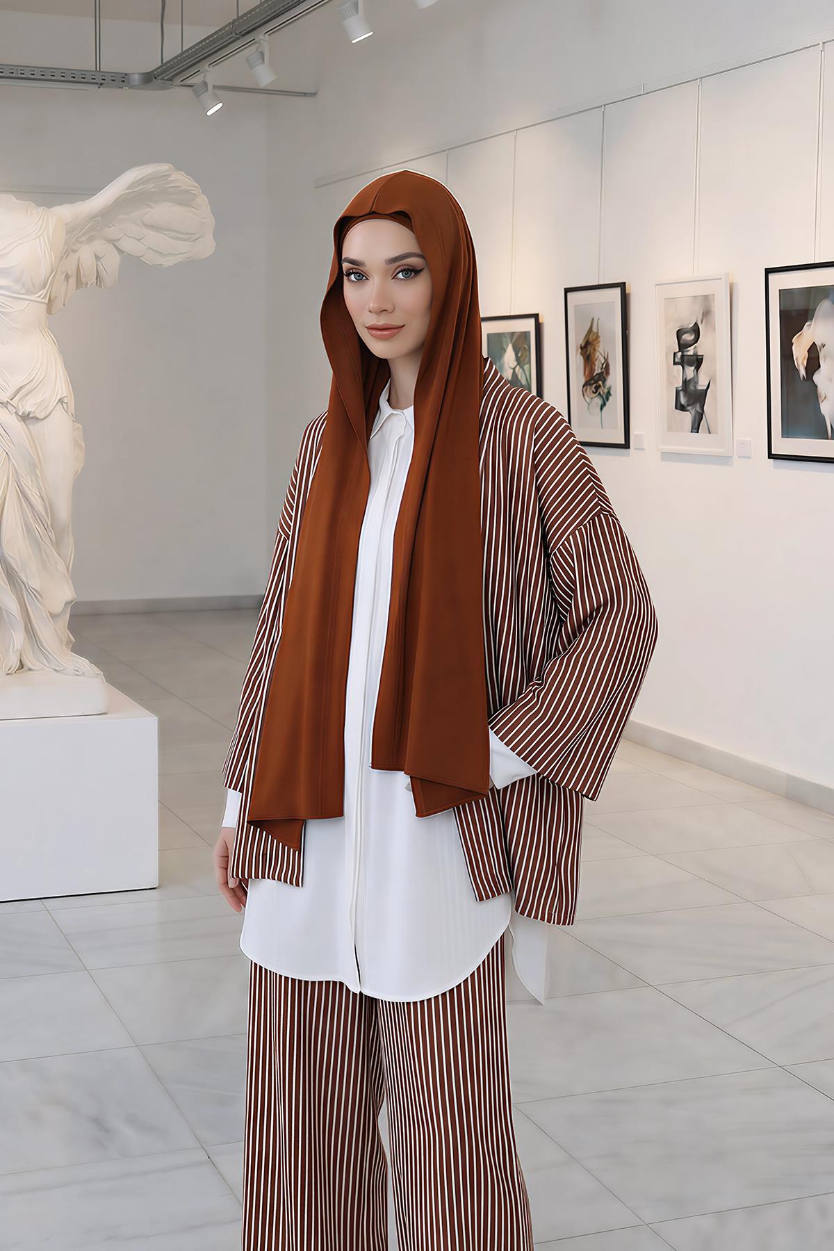 Penye Boneli Hazır Penye Kapşon Şal İkili Takım,PS-57