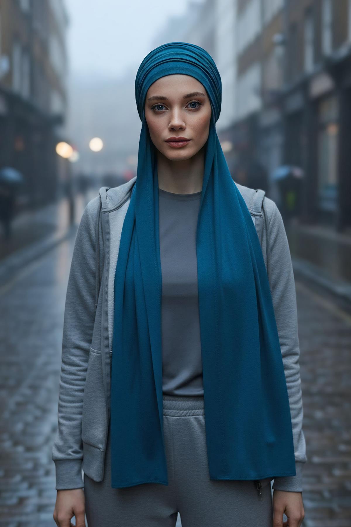 Penye Boneli Hazır Penye Kapşon Şal İkili Takım,PS-57