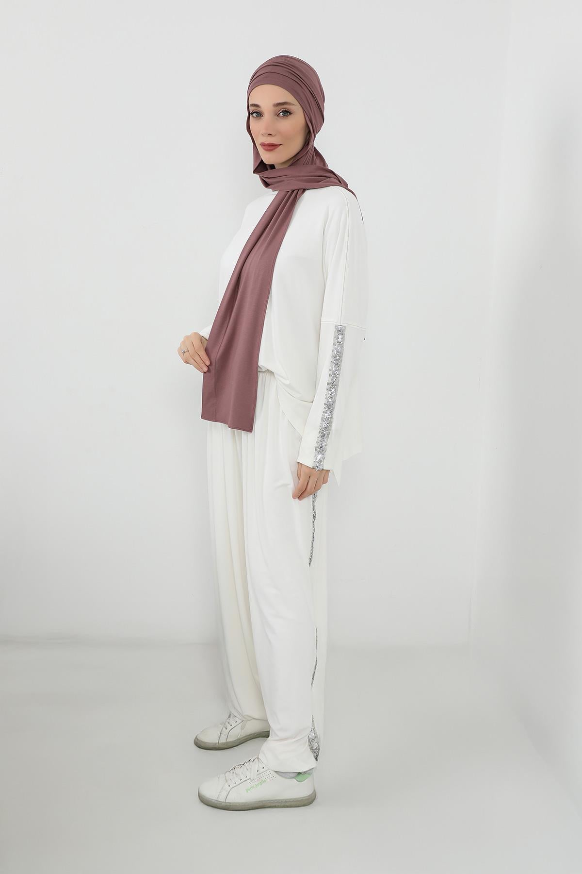 Penye Boneli Hazır Penye Kapşon Şal İkili Takım,PS-57