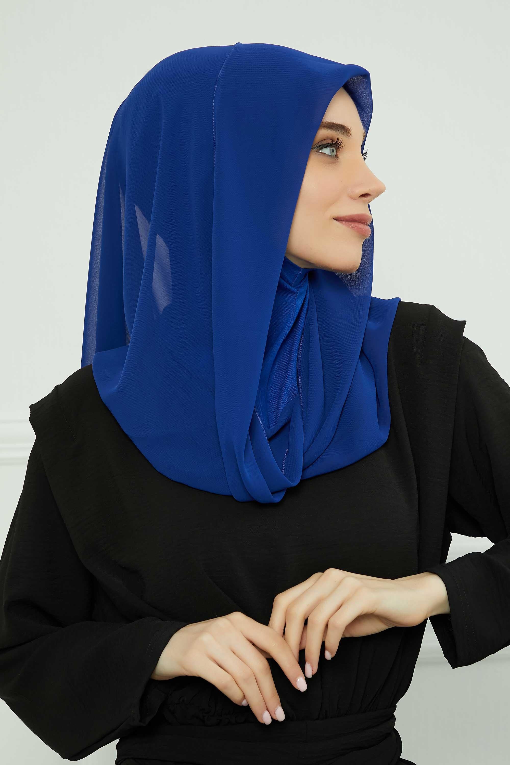 Penye İç Boneli Pratik Şifon Eşarp,PS-45