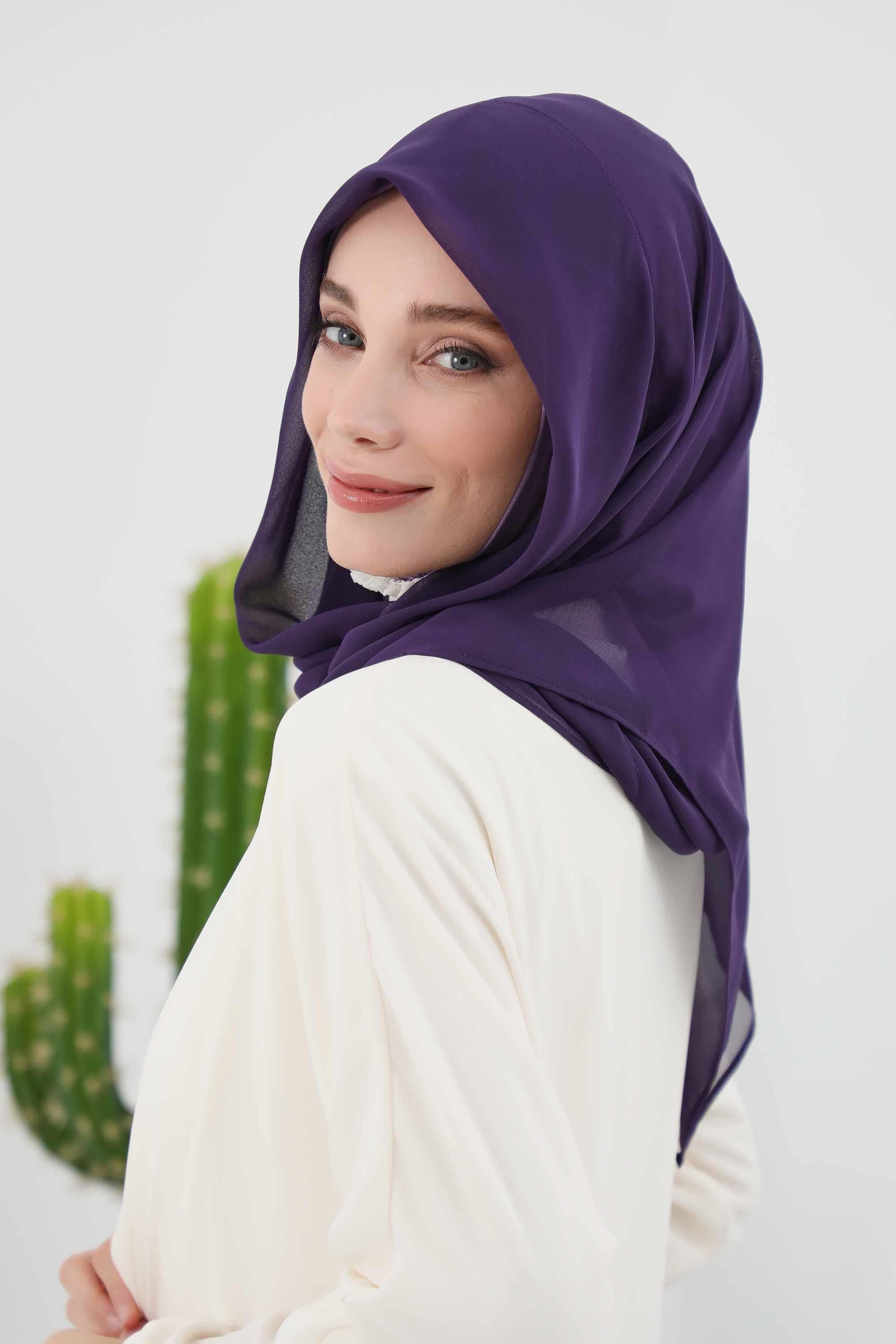 Penye İç Boneli Pratik Şifon Eşarp,PS-45