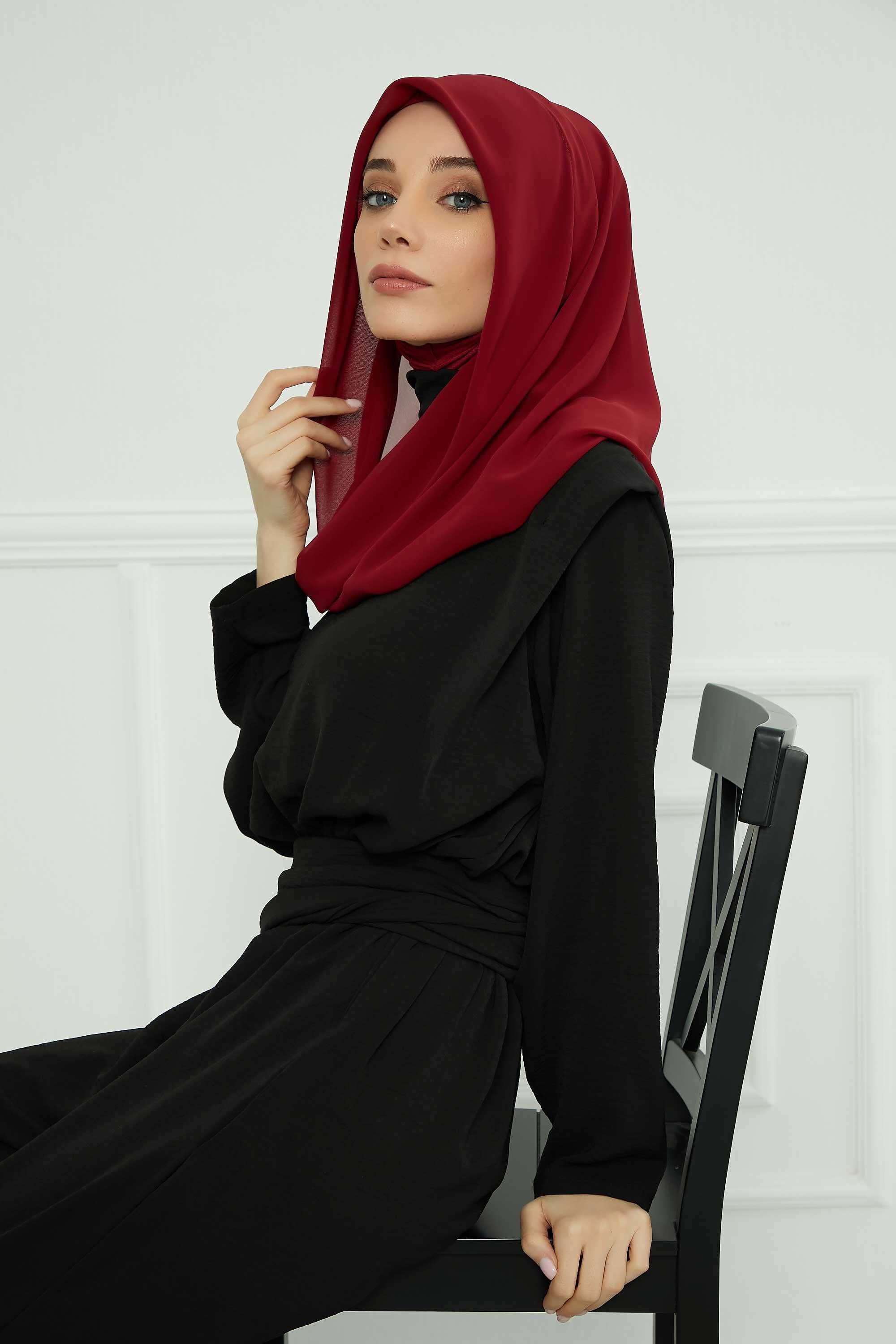 Penye İç Boneli Pratik Şifon Eşarp,PS-45