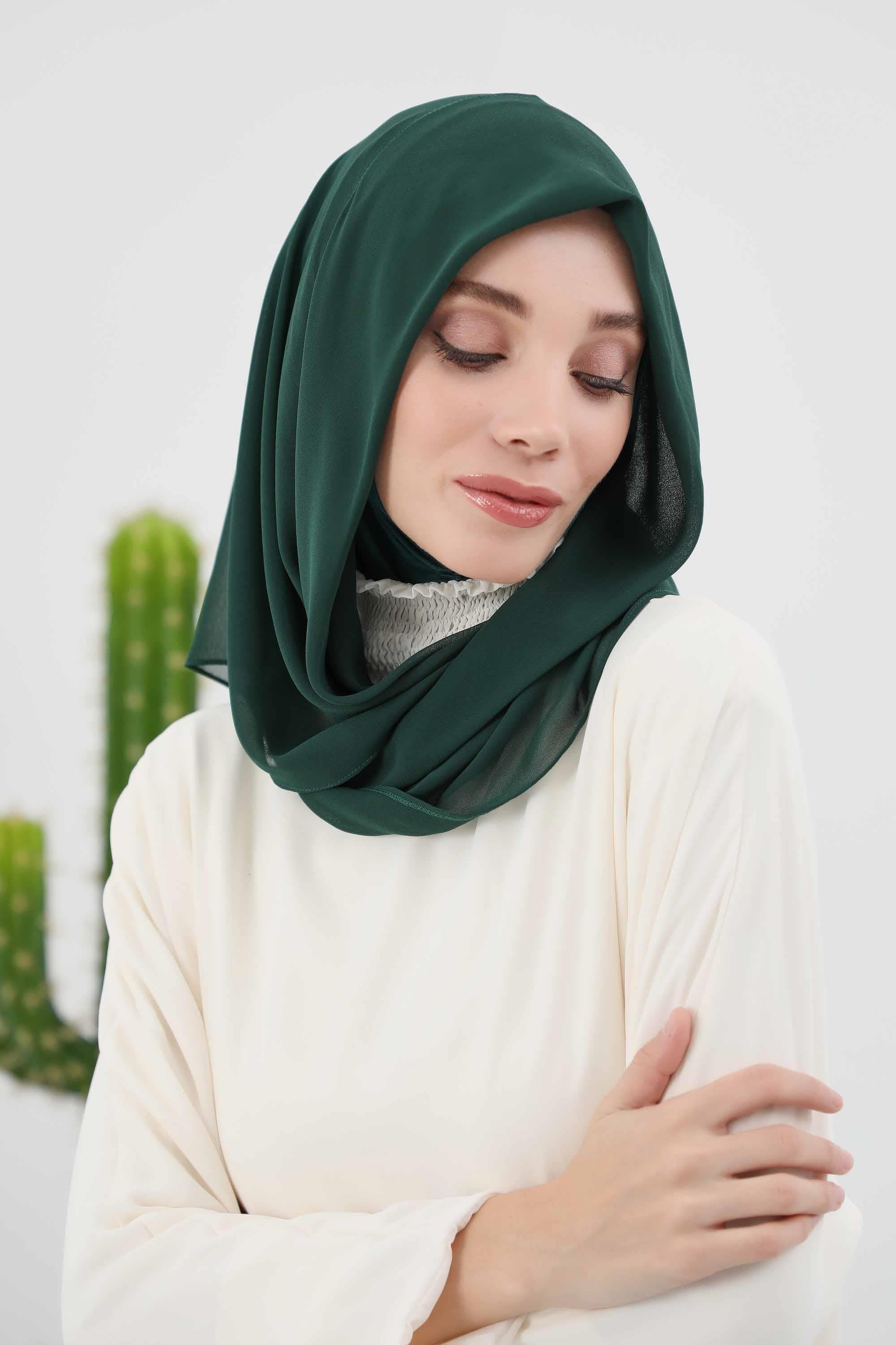 Penye İç Boneli Pratik Şifon Eşarp,PS-45