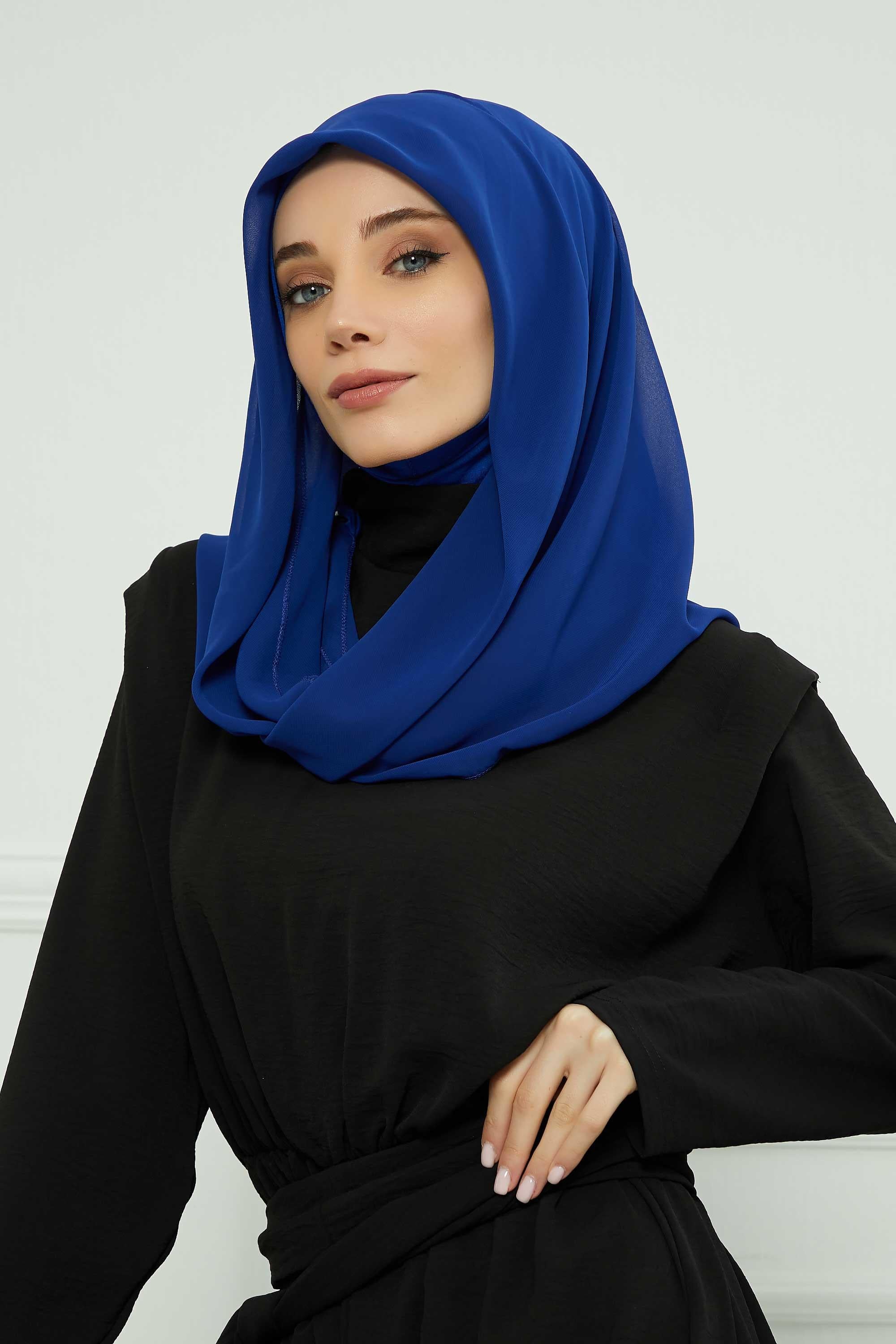 Penye İç Boneli Pratik Şifon Eşarp,PS-45