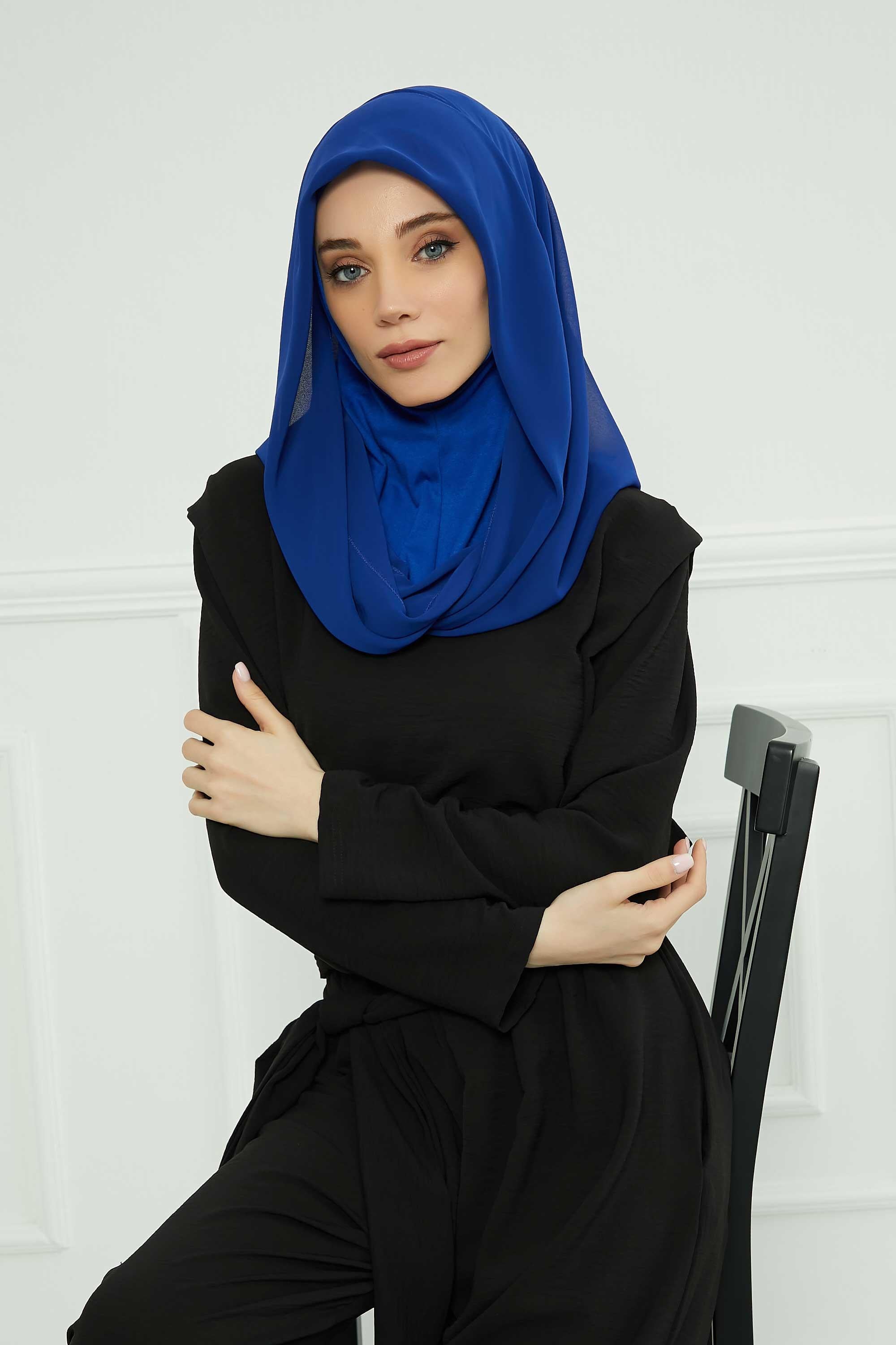 Penye İç Boneli Pratik Şifon Eşarp,PS-45