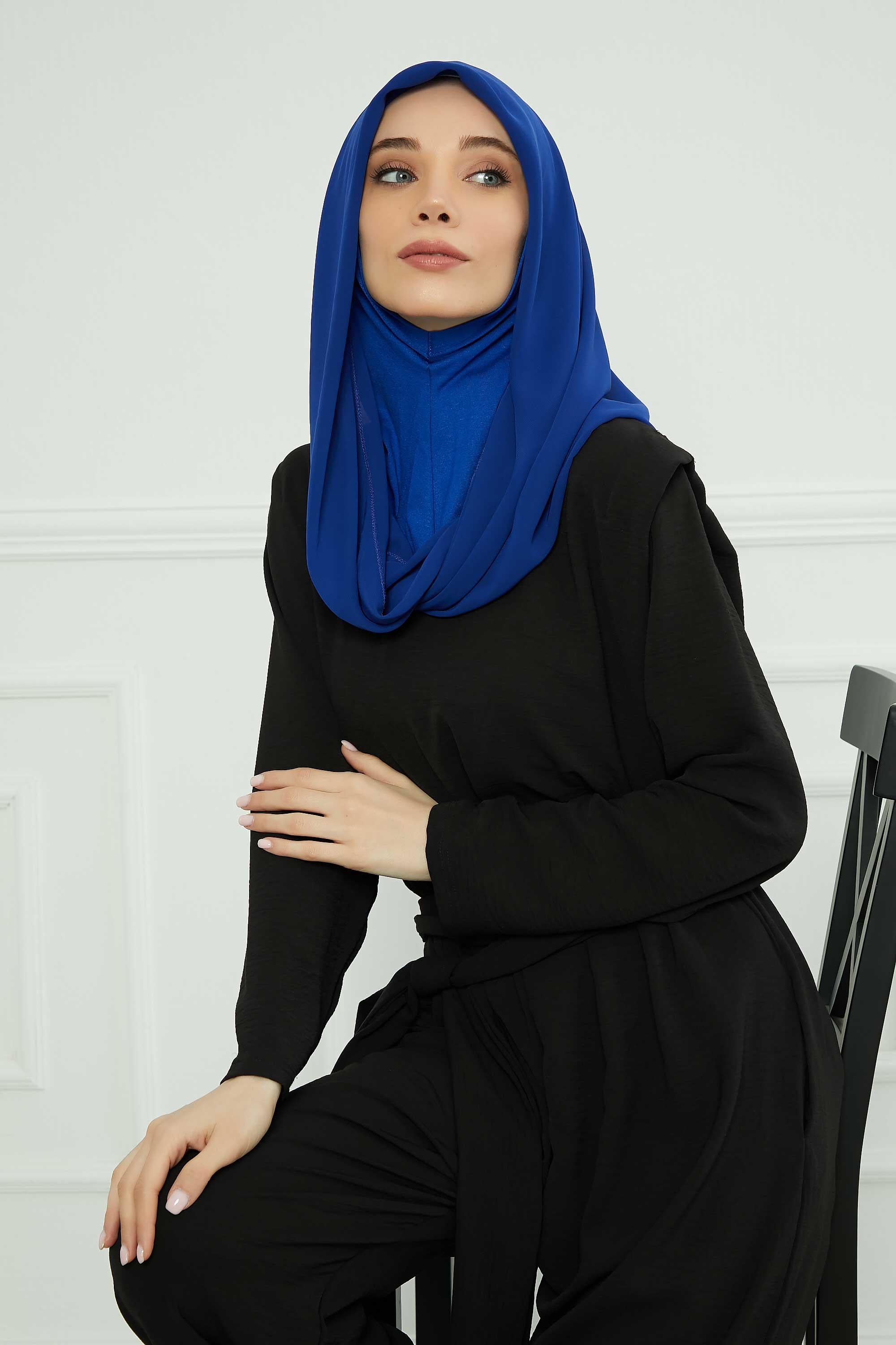 Penye İç Boneli Pratik Şifon Eşarp,PS-45
