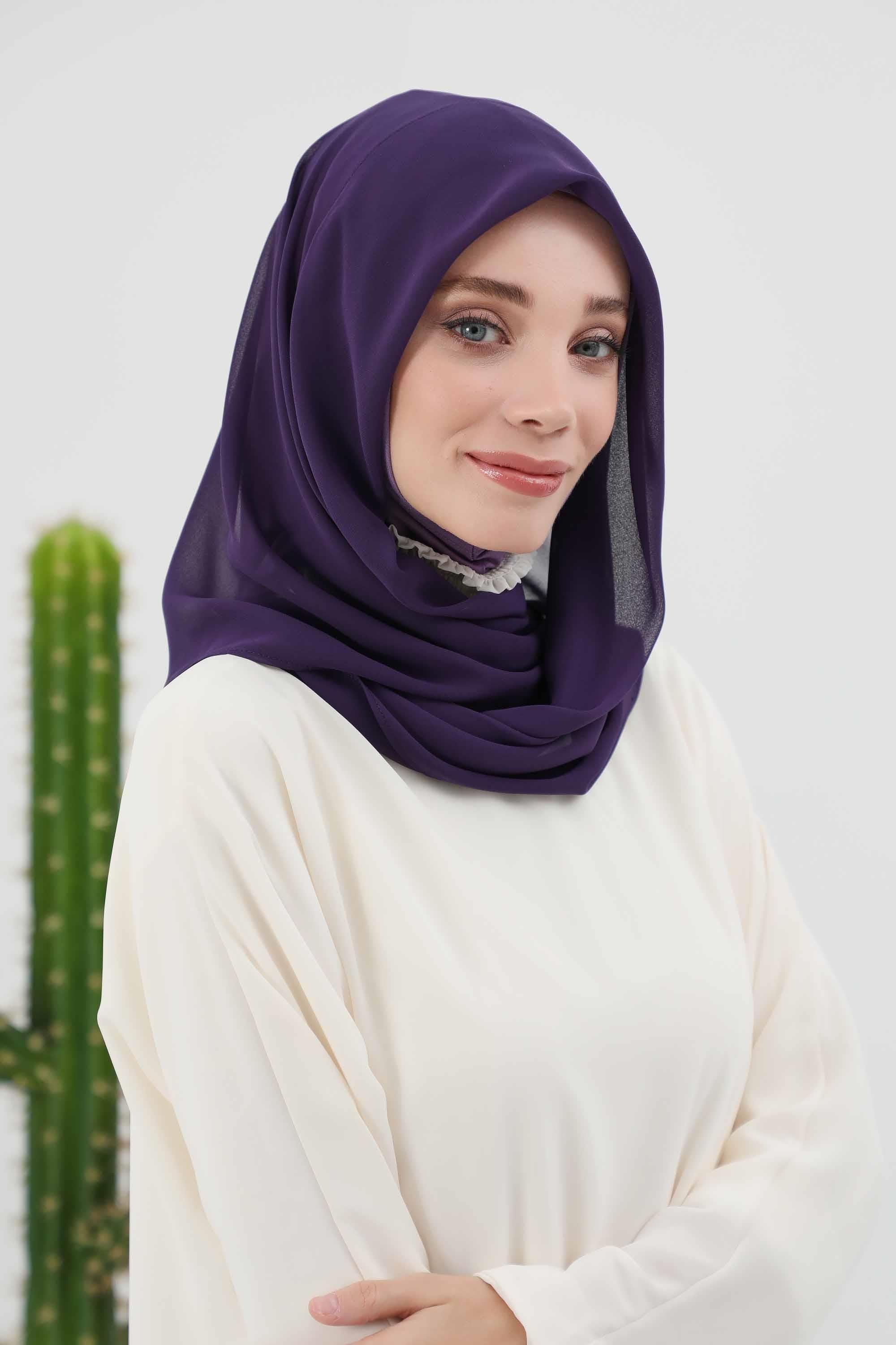 Penye İç Boneli Pratik Şifon Eşarp,PS-45