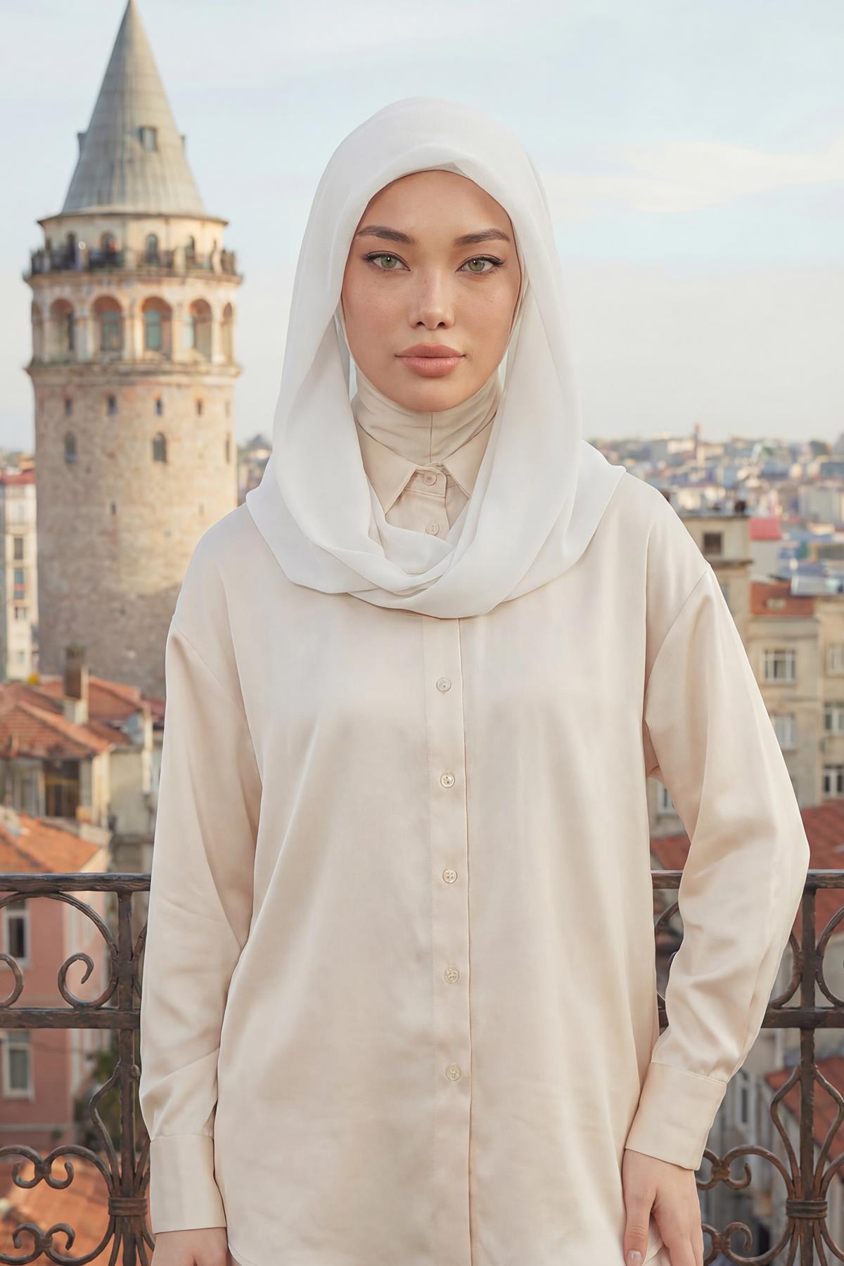 Penye İç Boneli Pratik Şifon Eşarp,PS-45