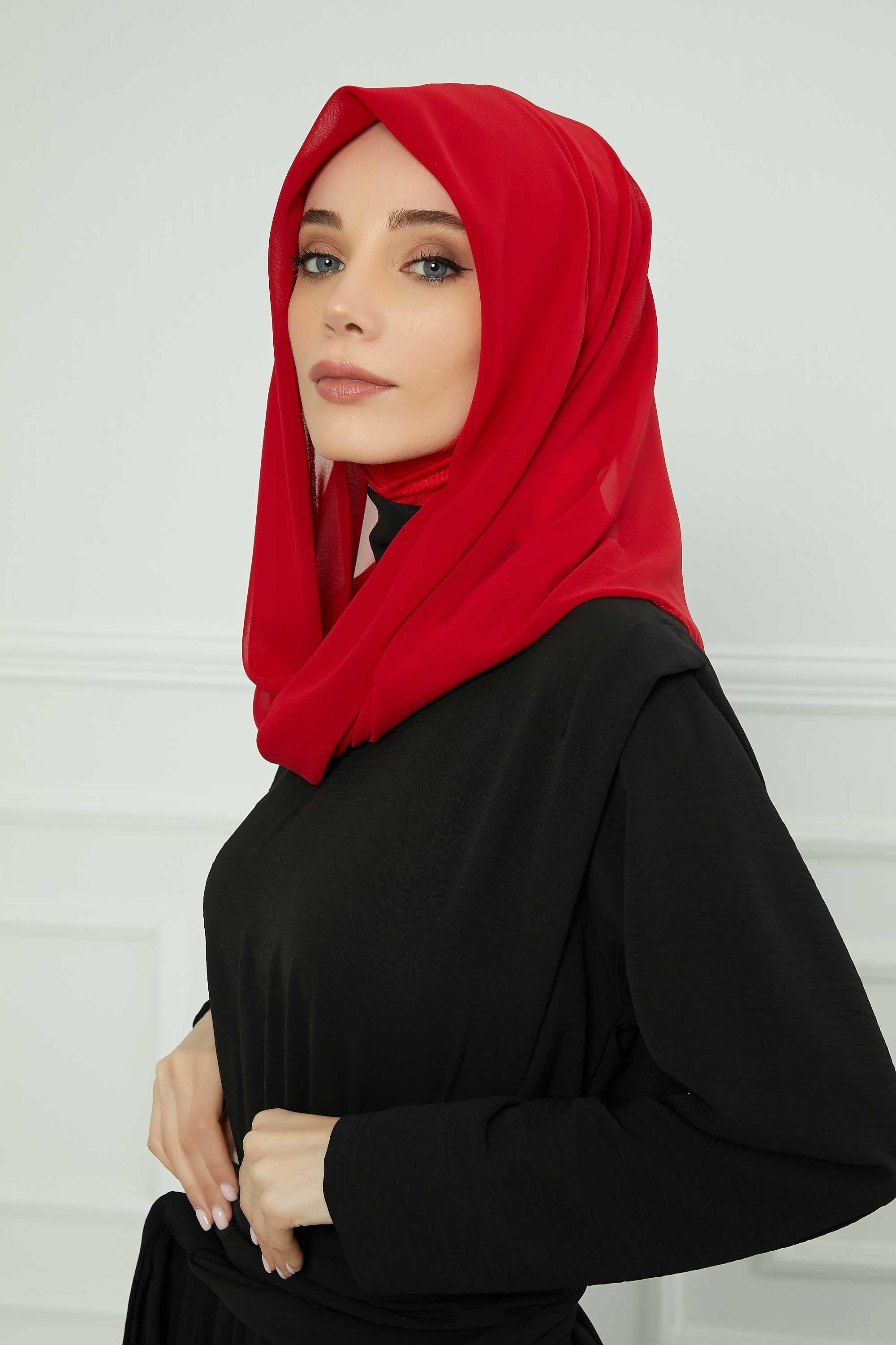 Penye İç Boneli Pratik Şifon Eşarp,PS-45
