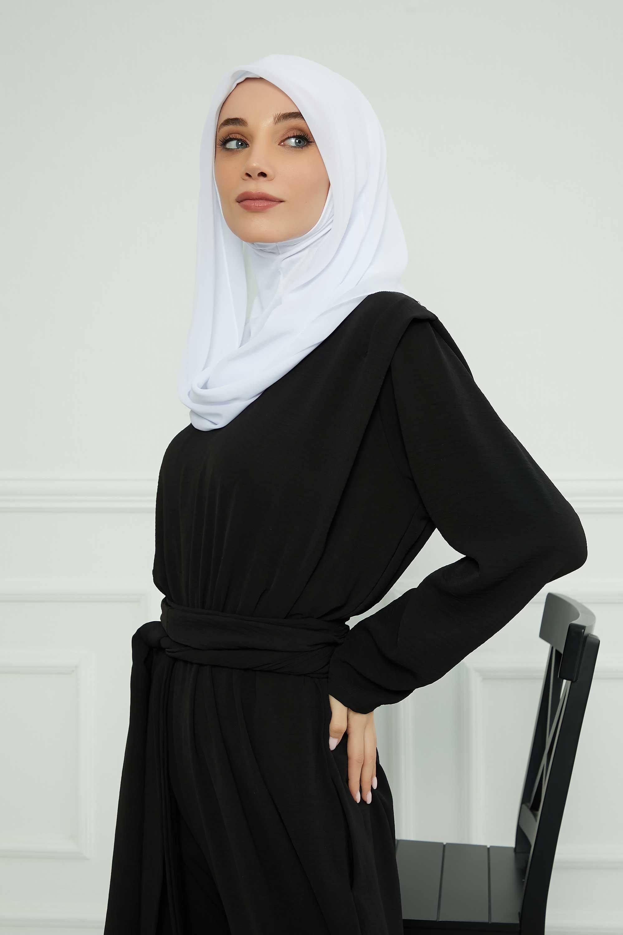 Penye İç Boneli Pratik Şifon Eşarp,PS-45