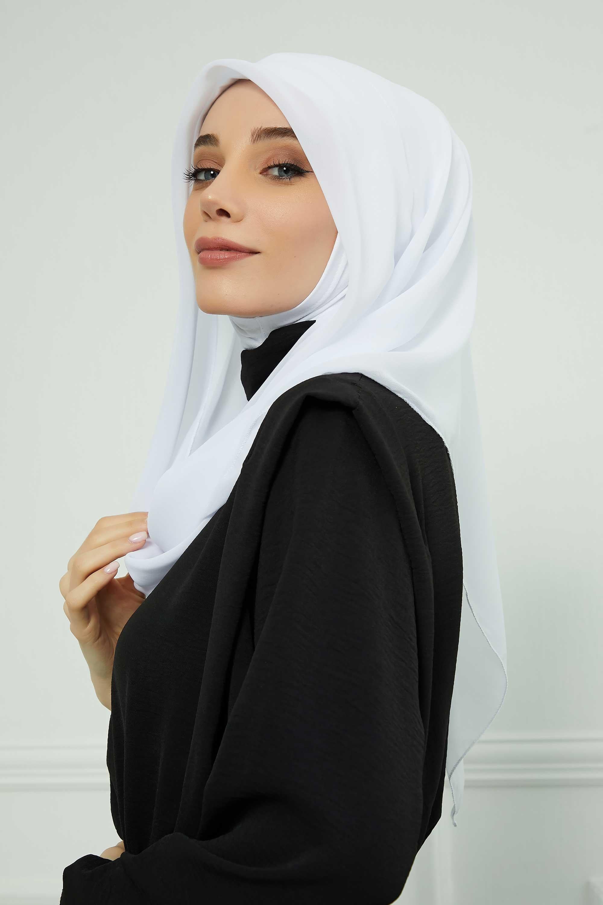 Penye İç Boneli Pratik Şifon Eşarp,PS-45