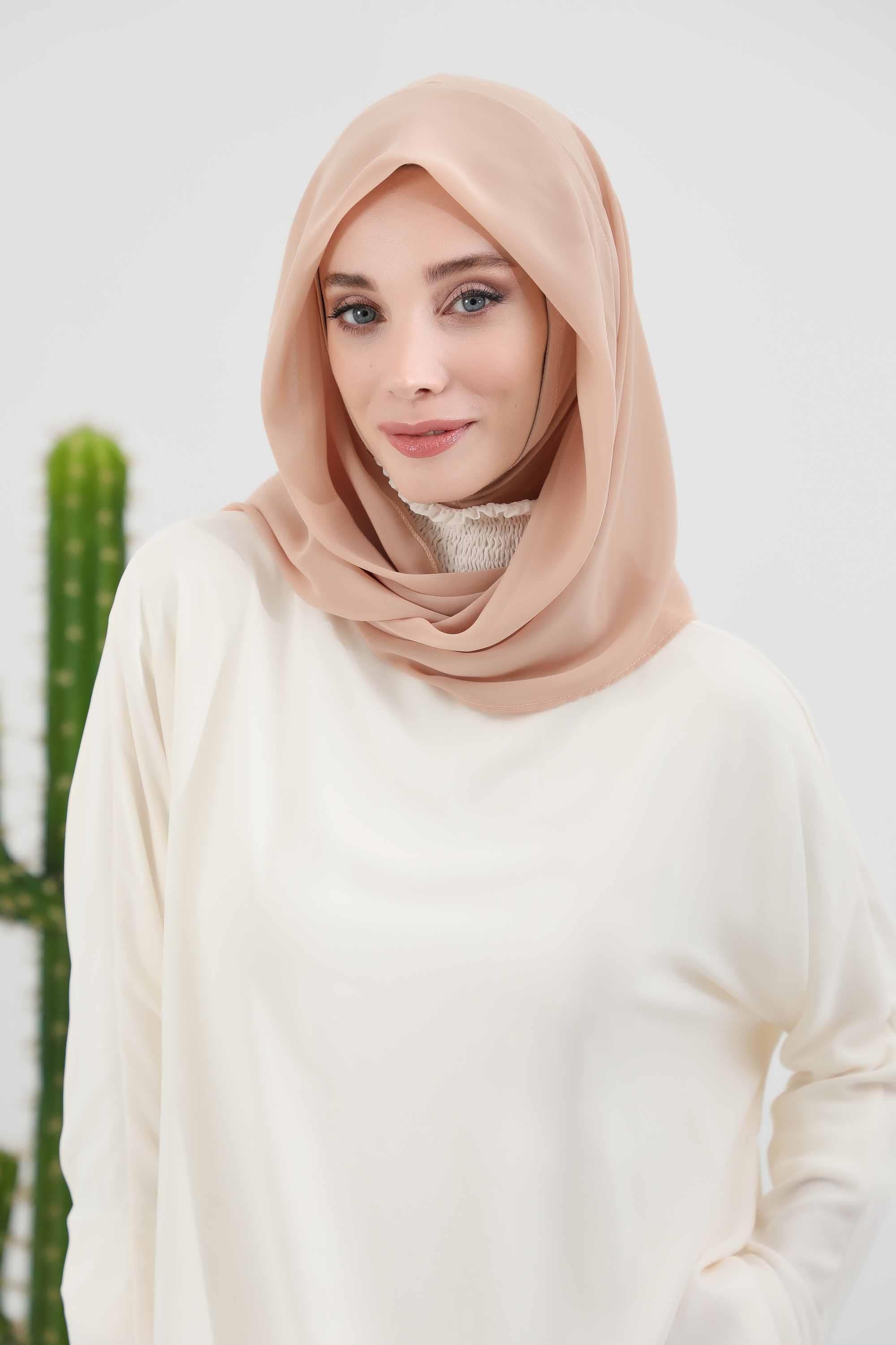 Penye İç Boneli Pratik Şifon Eşarp,PS-45