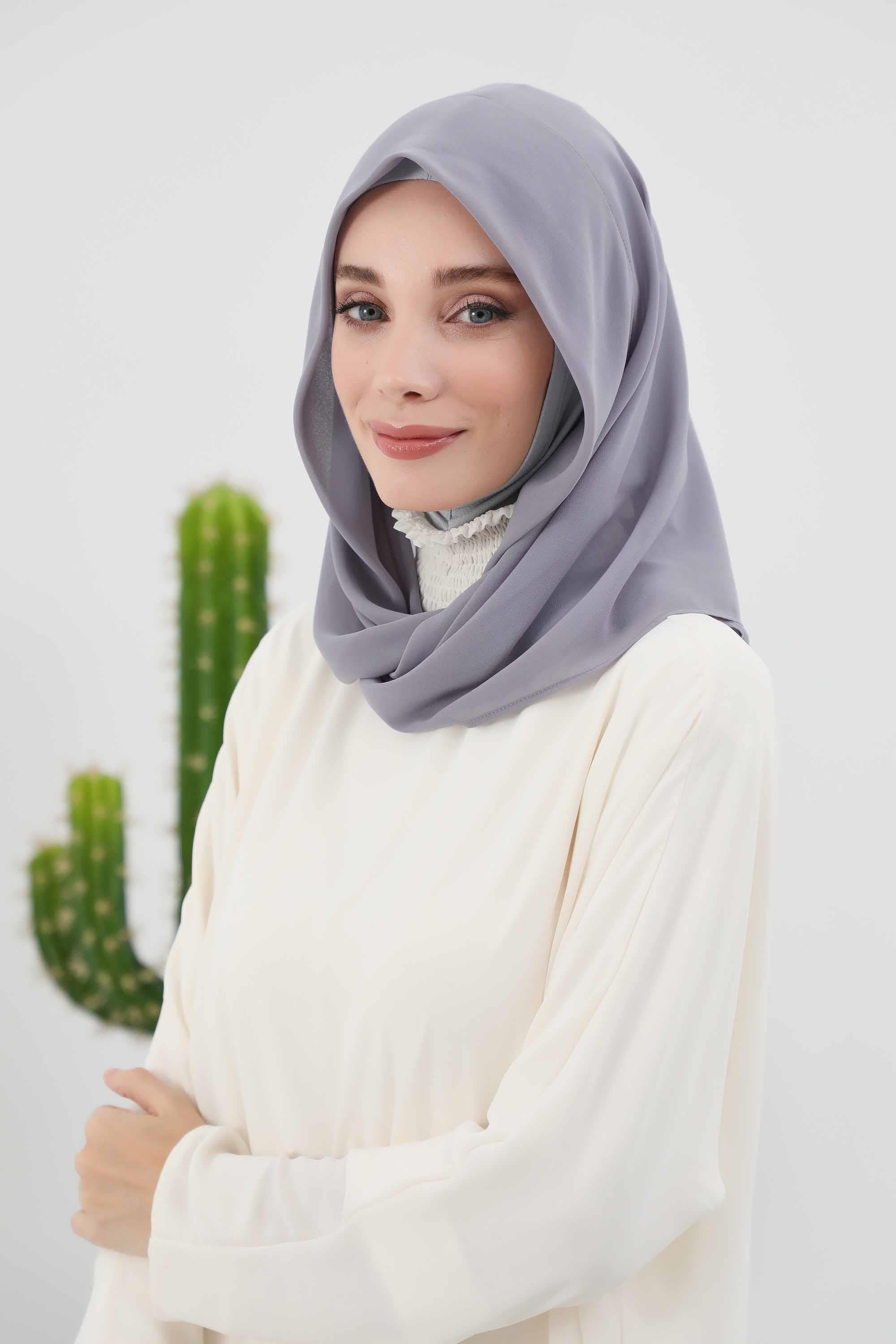 Penye İç Boneli Pratik Şifon Eşarp,PS-45