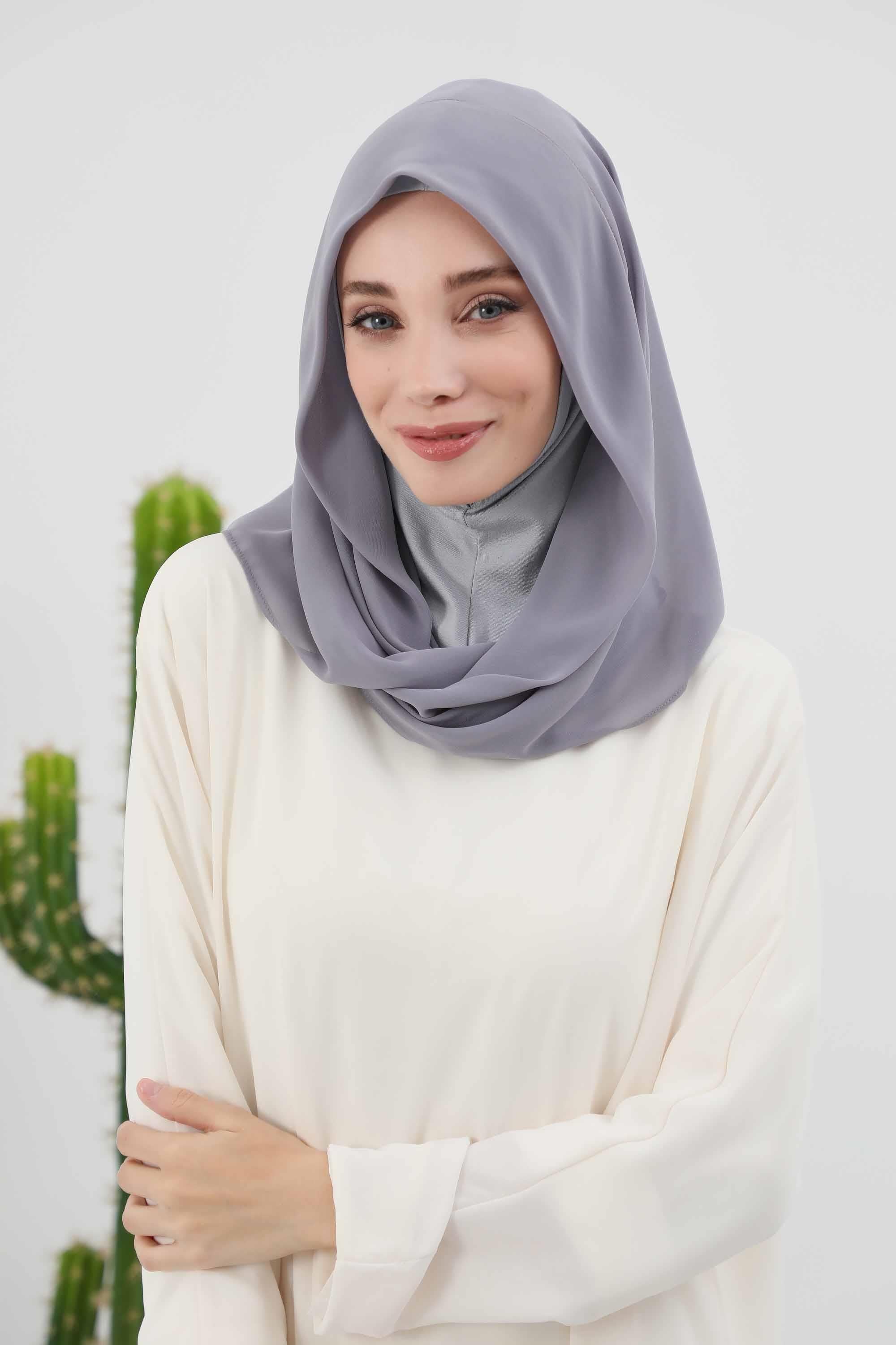 Penye İç Boneli Pratik Şifon Eşarp,PS-45
