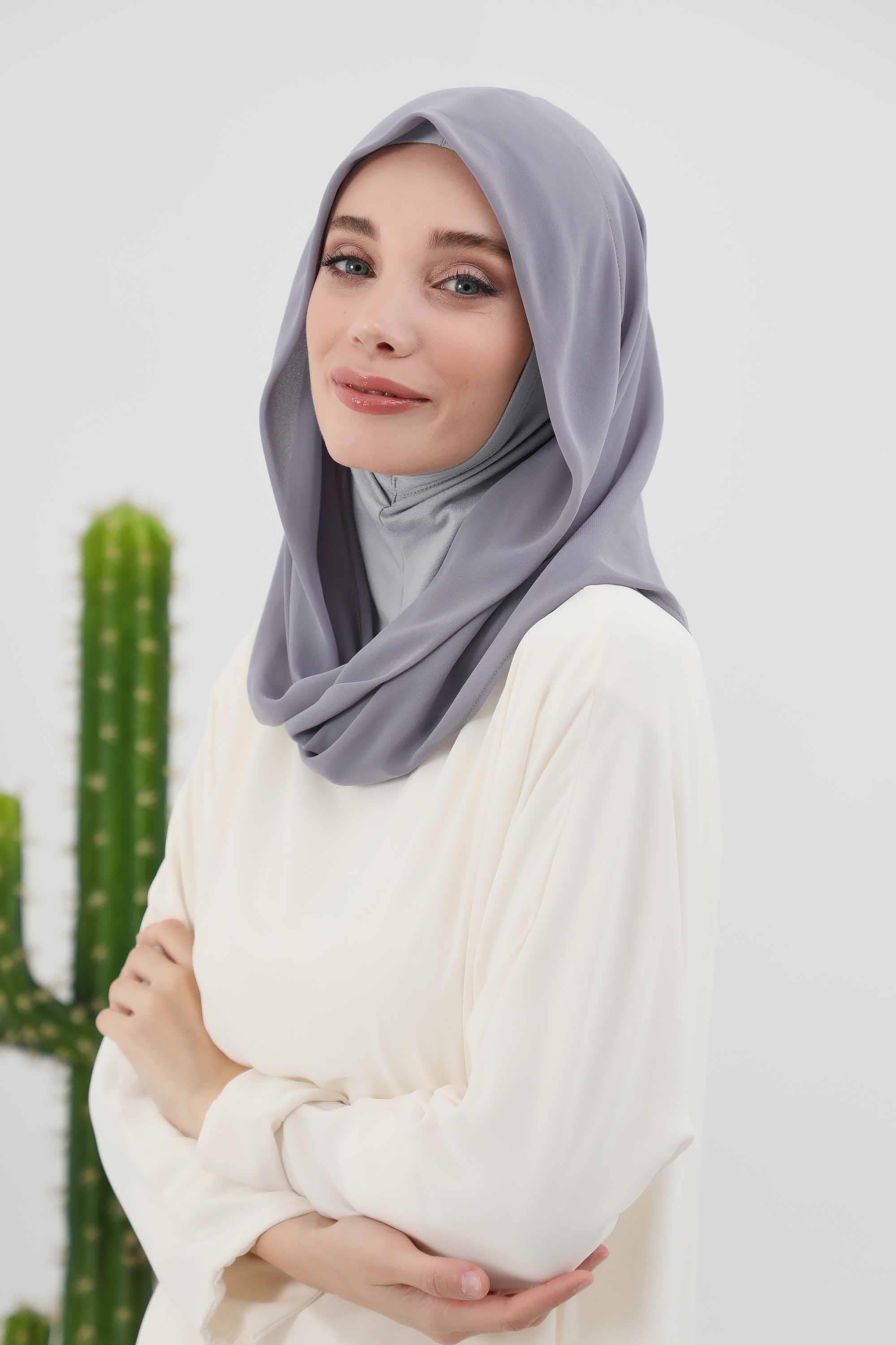 Penye İç Boneli Pratik Şifon Eşarp,PS-45