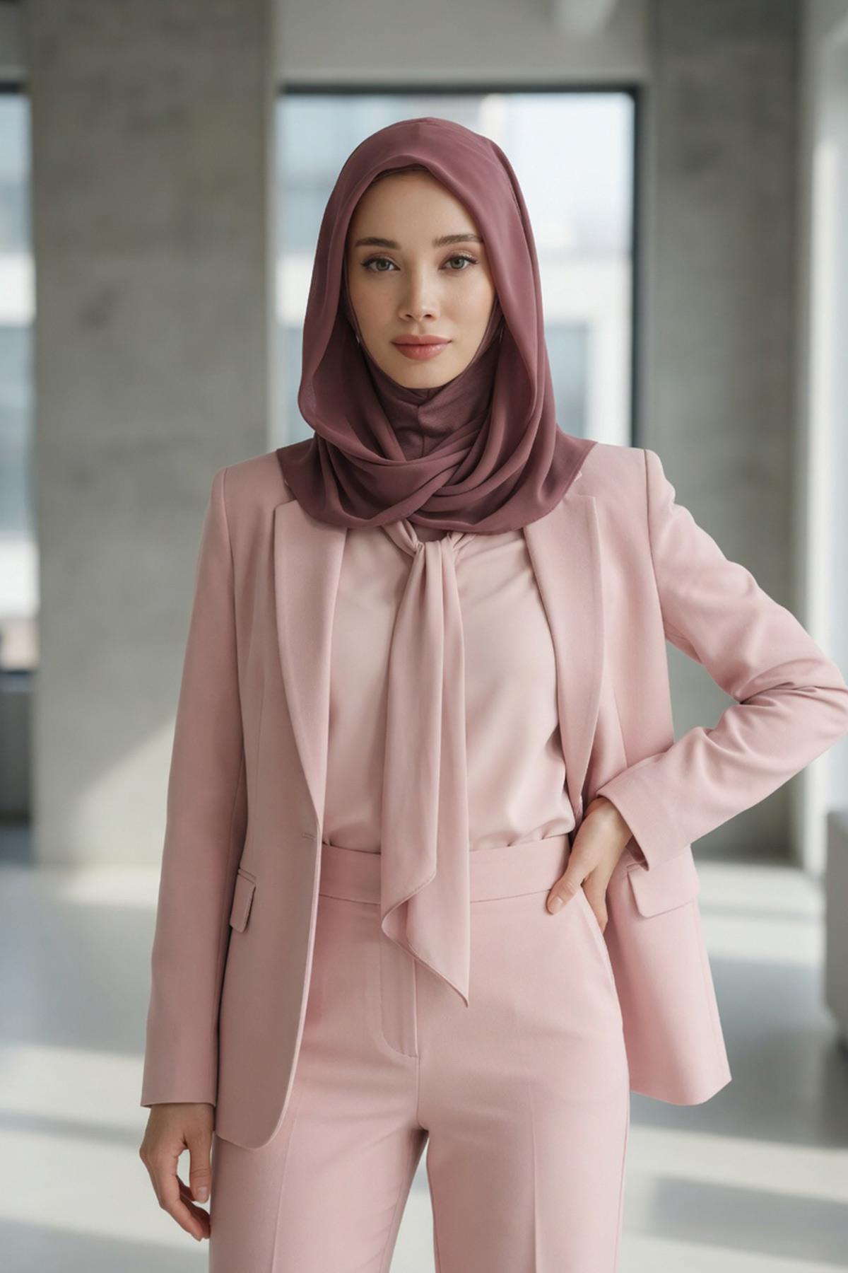 Penye İç Boneli Pratik Şifon Eşarp,PS-45