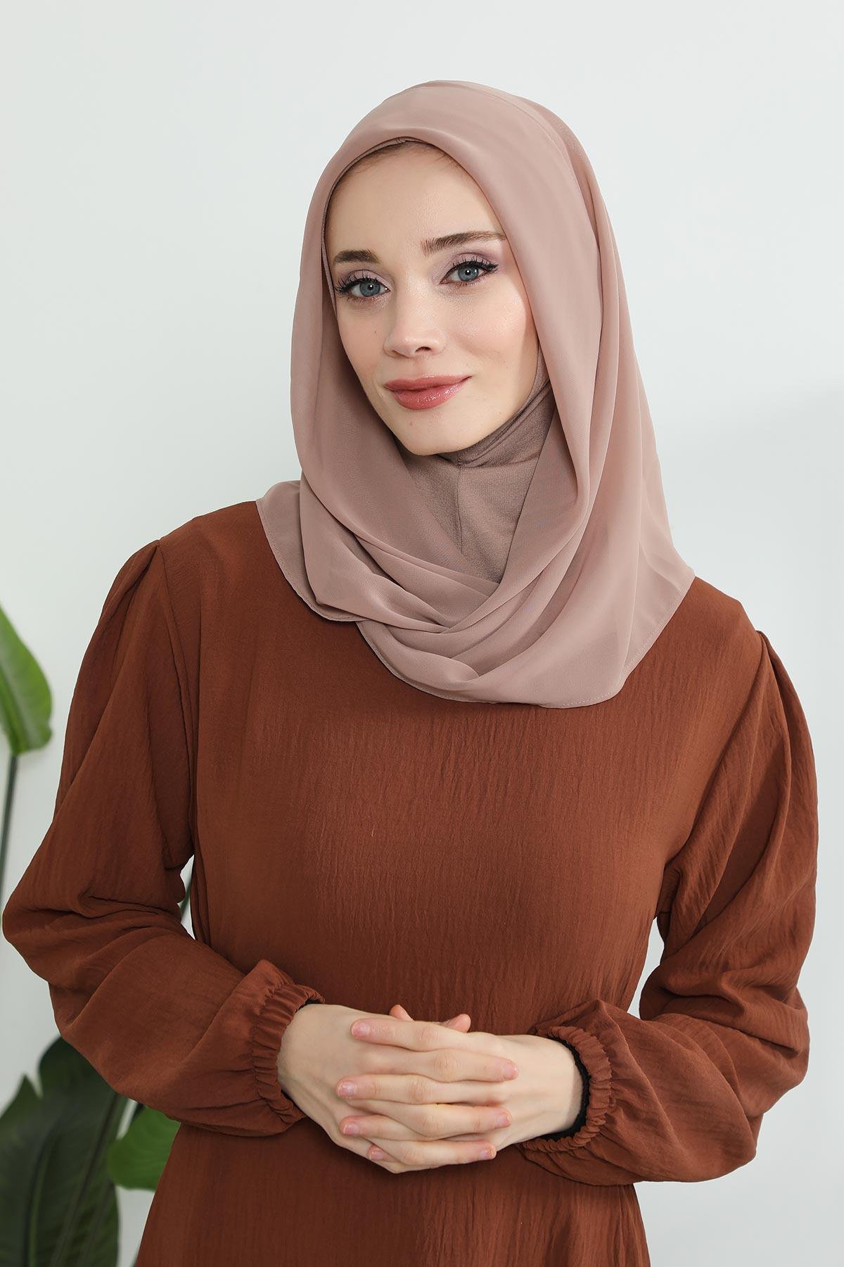 Penye İç Boneli Pratik Şifon Eşarp,PS-45