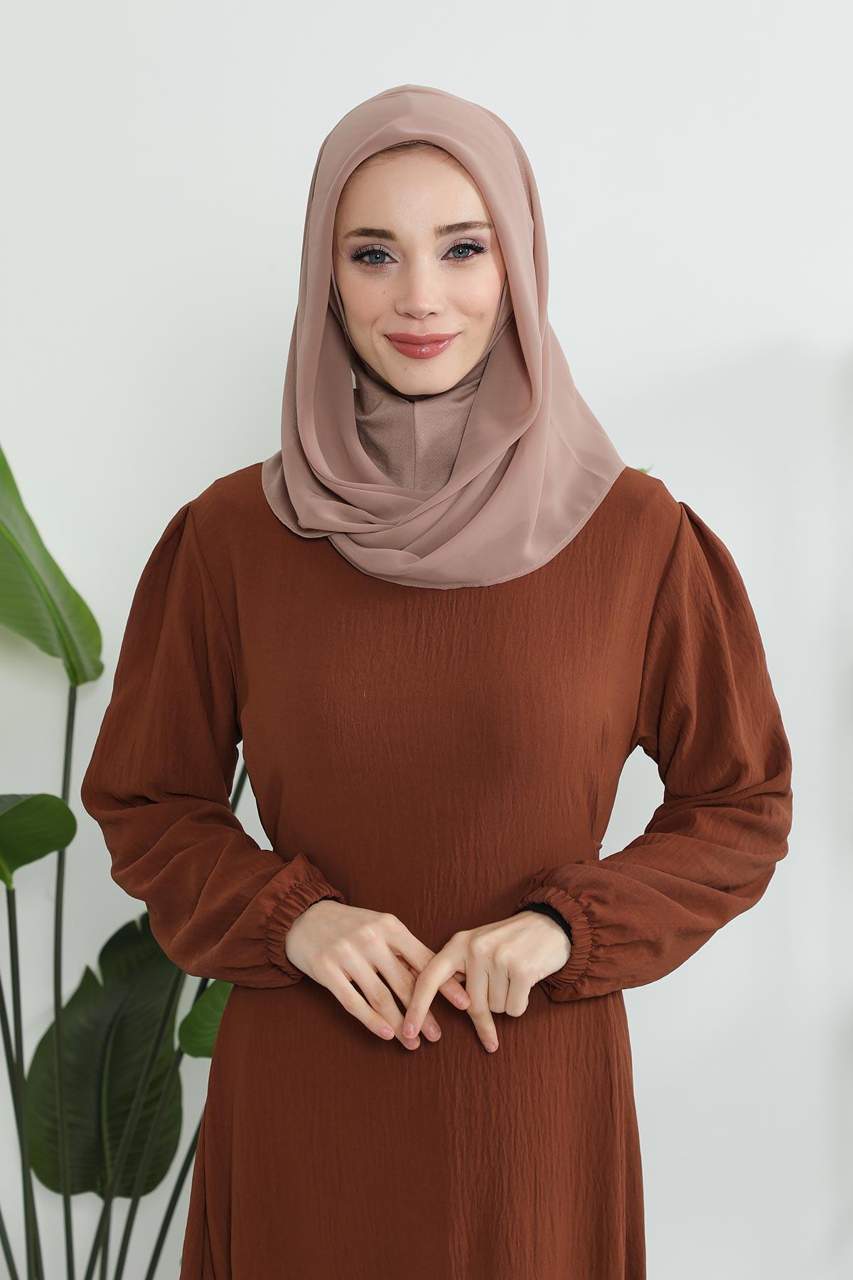 Penye İç Boneli Pratik Şifon Eşarp,PS-45