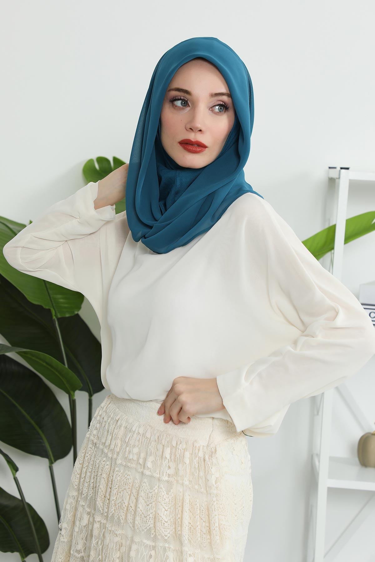 Penye İç Boneli Pratik Şifon Eşarp,PS-45
