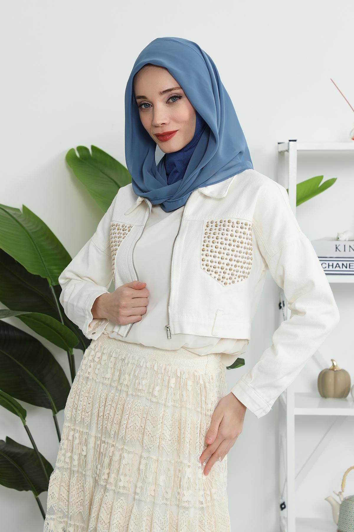 Penye İç Boneli Pratik Şifon Eşarp,PS-45
