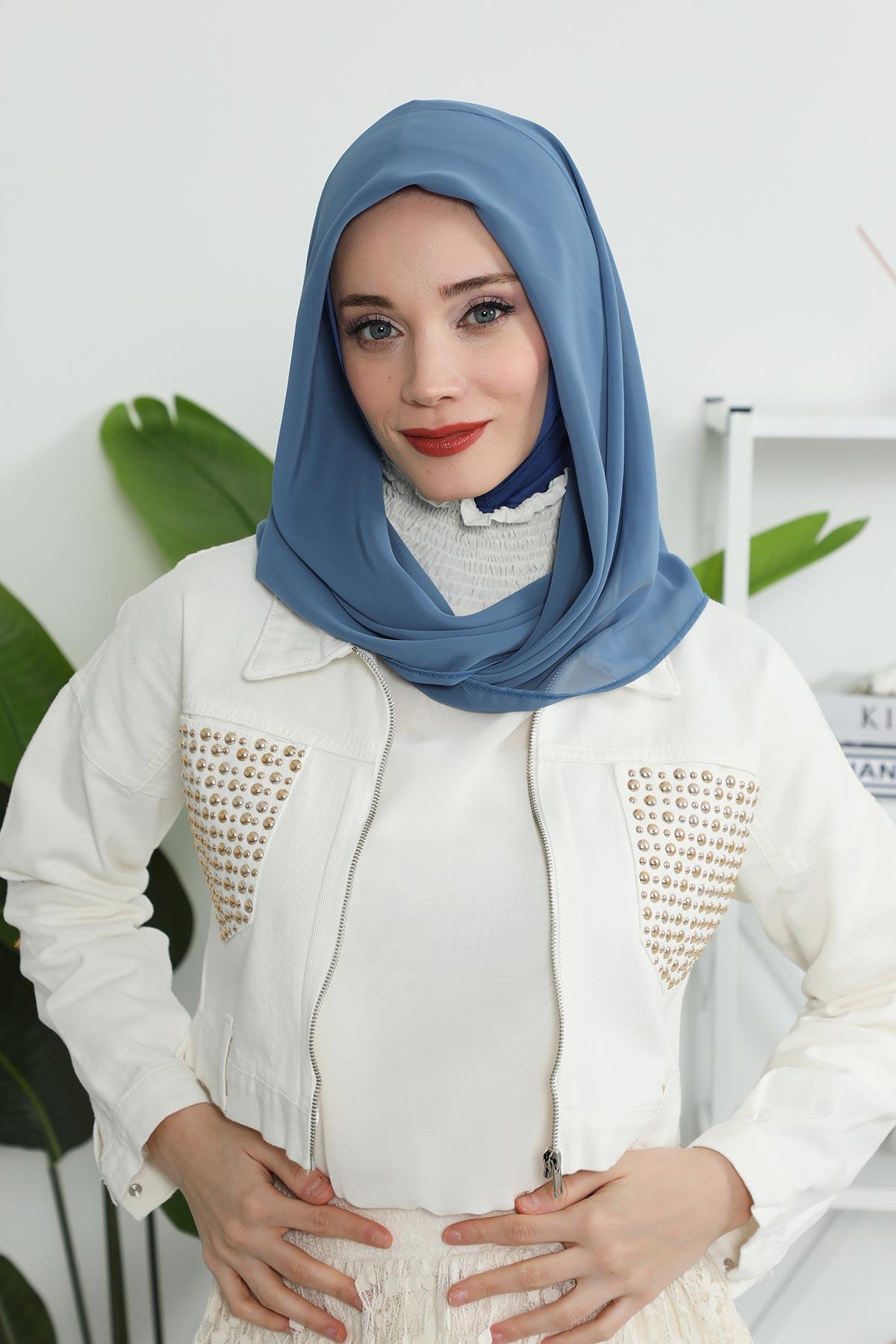 Penye İç Boneli Pratik Şifon Eşarp,PS-45