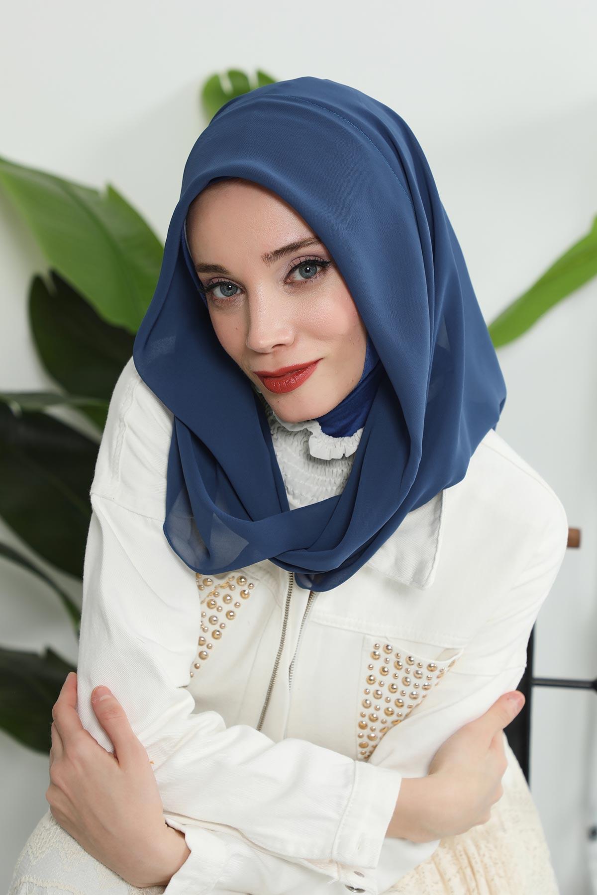 Penye İç Boneli Pratik Şifon Eşarp,PS-45