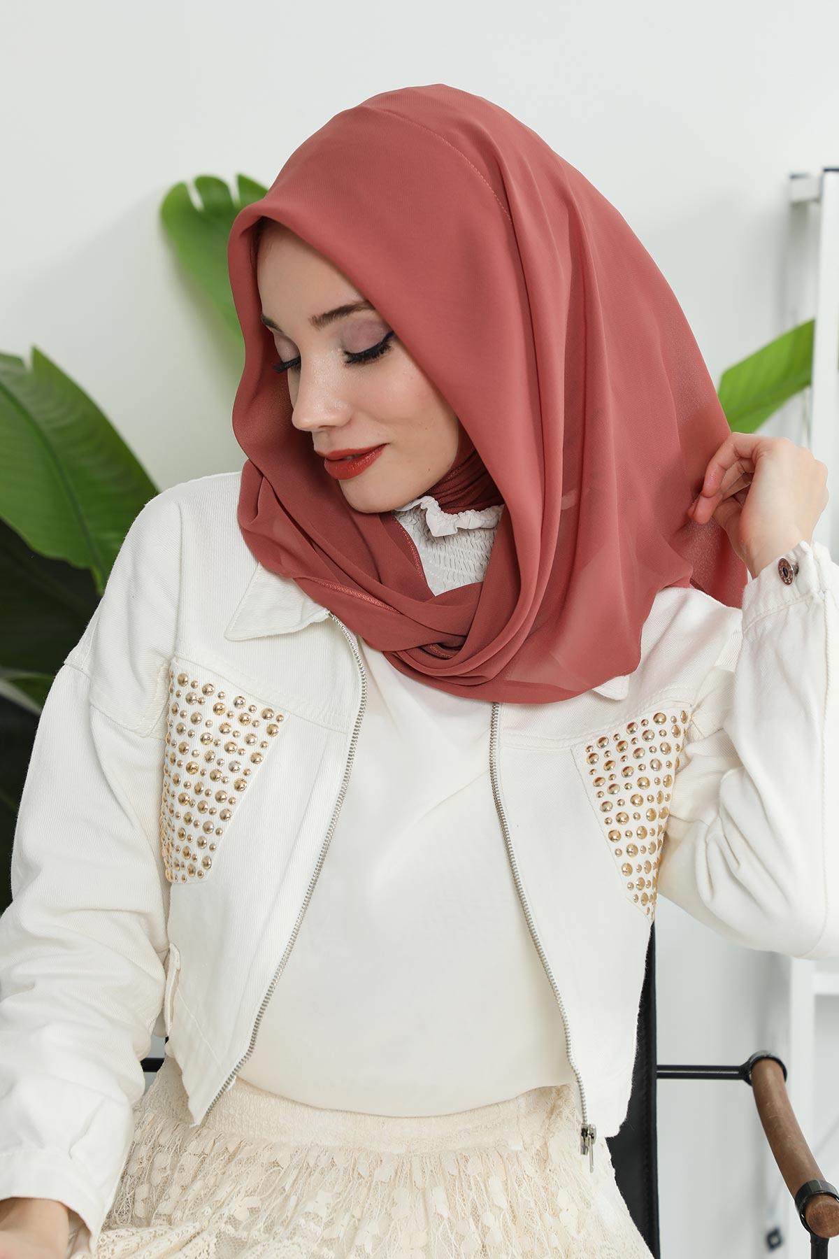 Penye İç Boneli Pratik Şifon Eşarp,PS-45