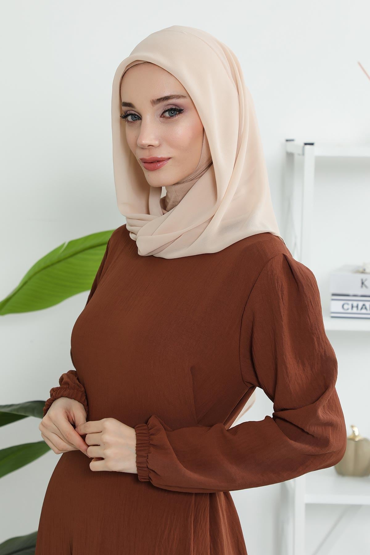 Penye İç Boneli Pratik Şifon Eşarp,PS-45