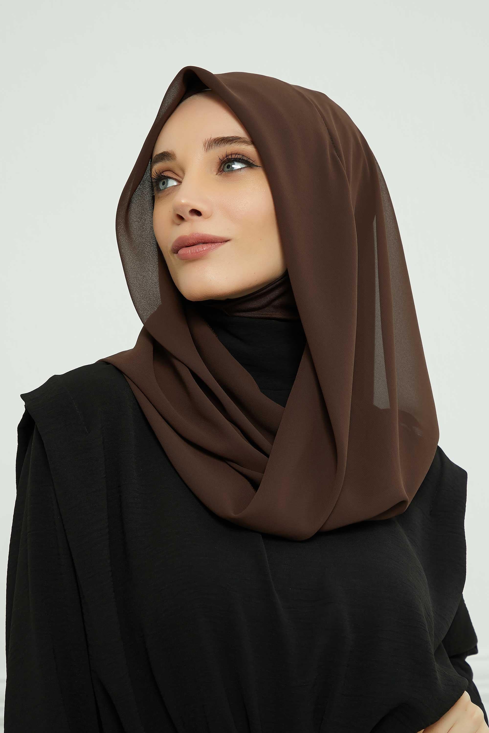 Penye İç Boneli Pratik Şifon Eşarp,PS-45