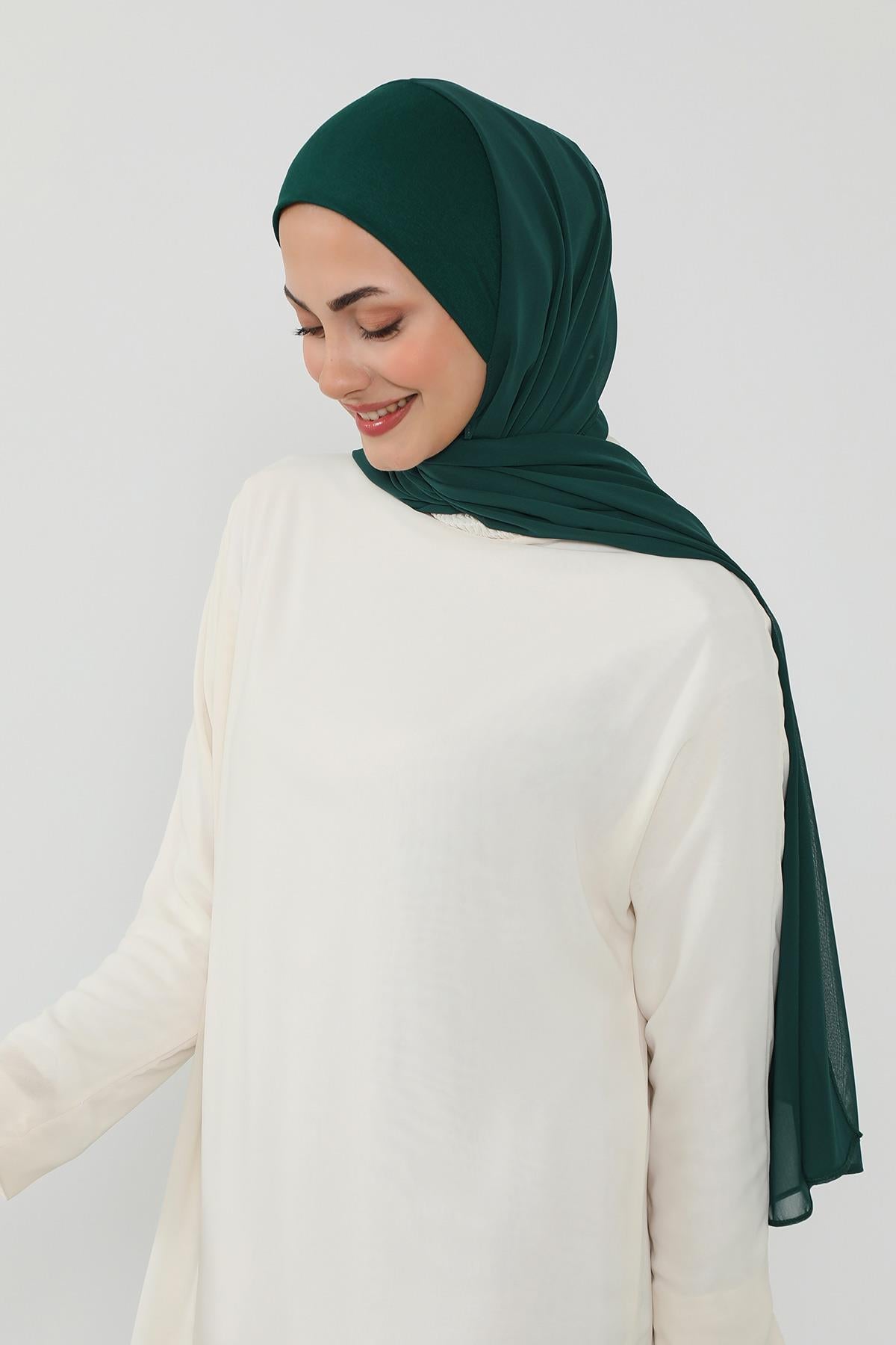 Tesettür Boneli Kullanımı Rahat Pratik Şifon Şal,PS-53