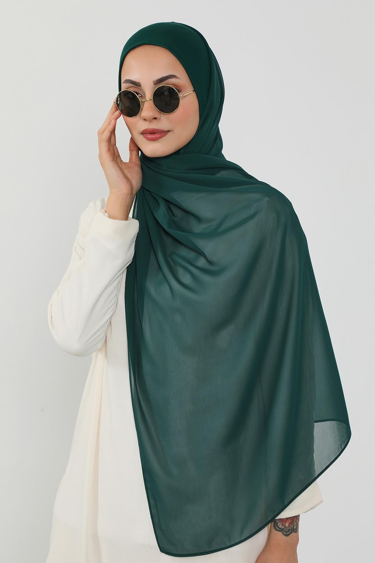 Tesettür Boneli Kullanımı Rahat Pratik Şifon Şal,PS-53