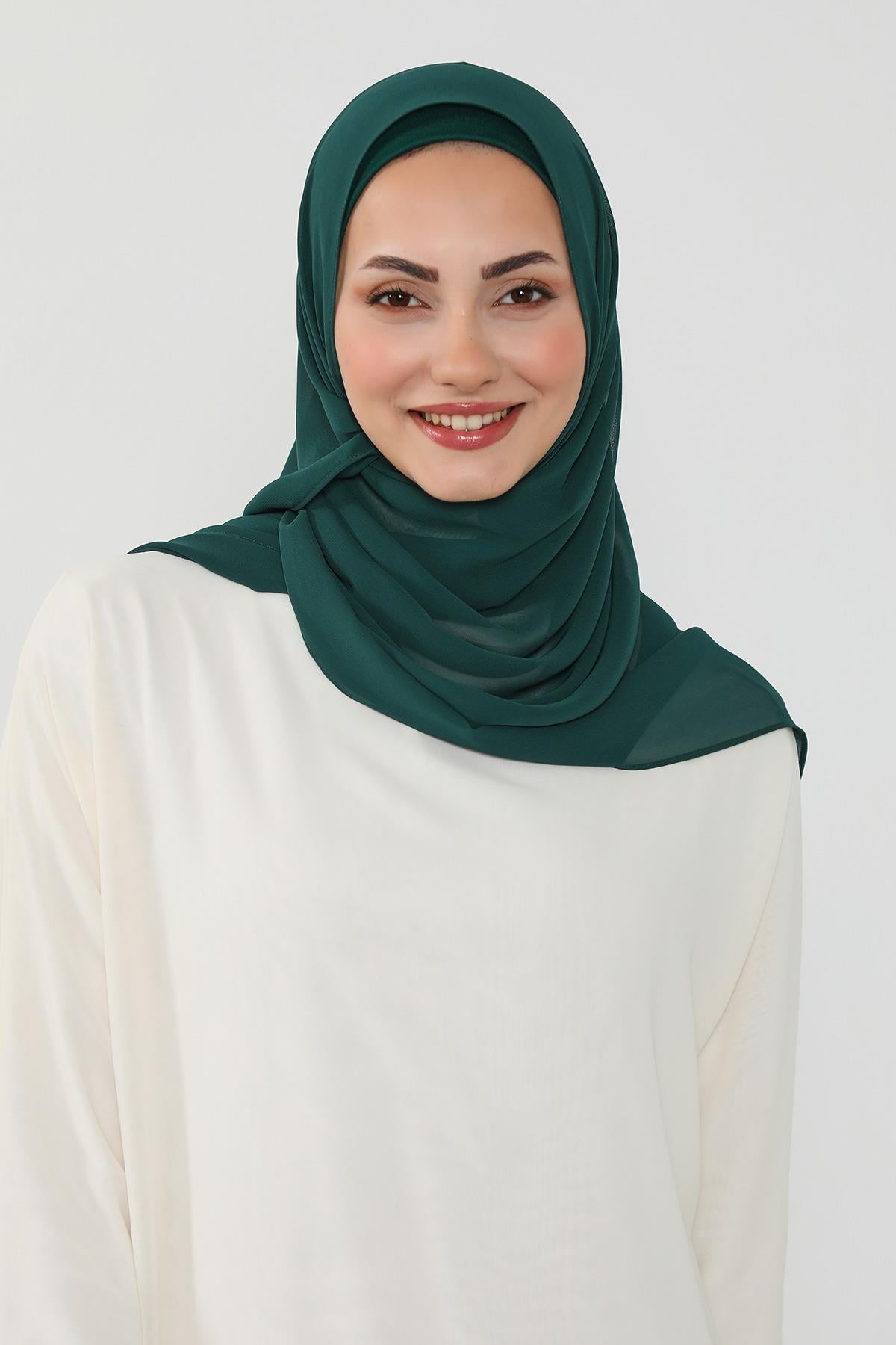 Tesettür Boneli Kullanımı Rahat Pratik Şifon Şal,PS-53