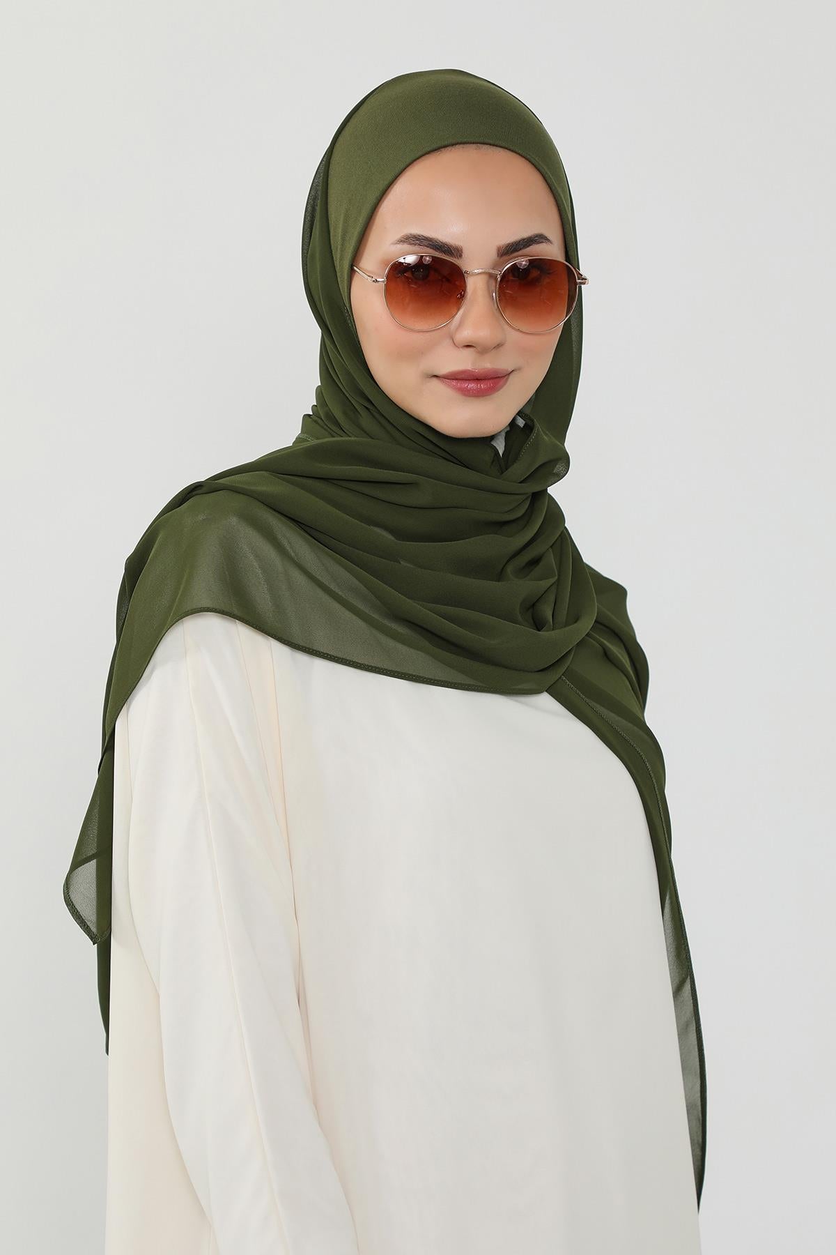 Tesettür Boneli Kullanımı Rahat Pratik Şifon Şal,PS-53